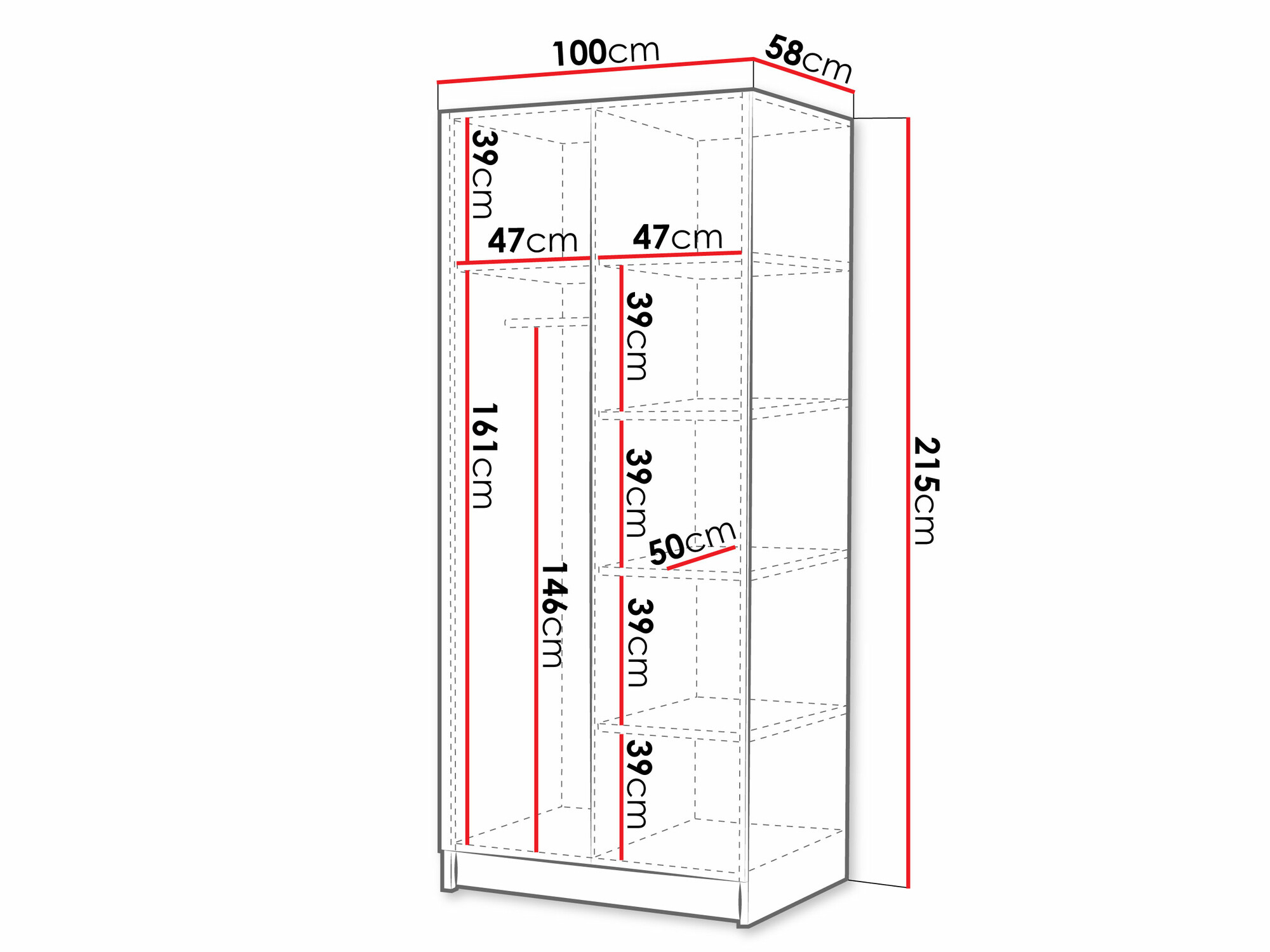 Armoire Closico Staton I (Cachemire + Doré)