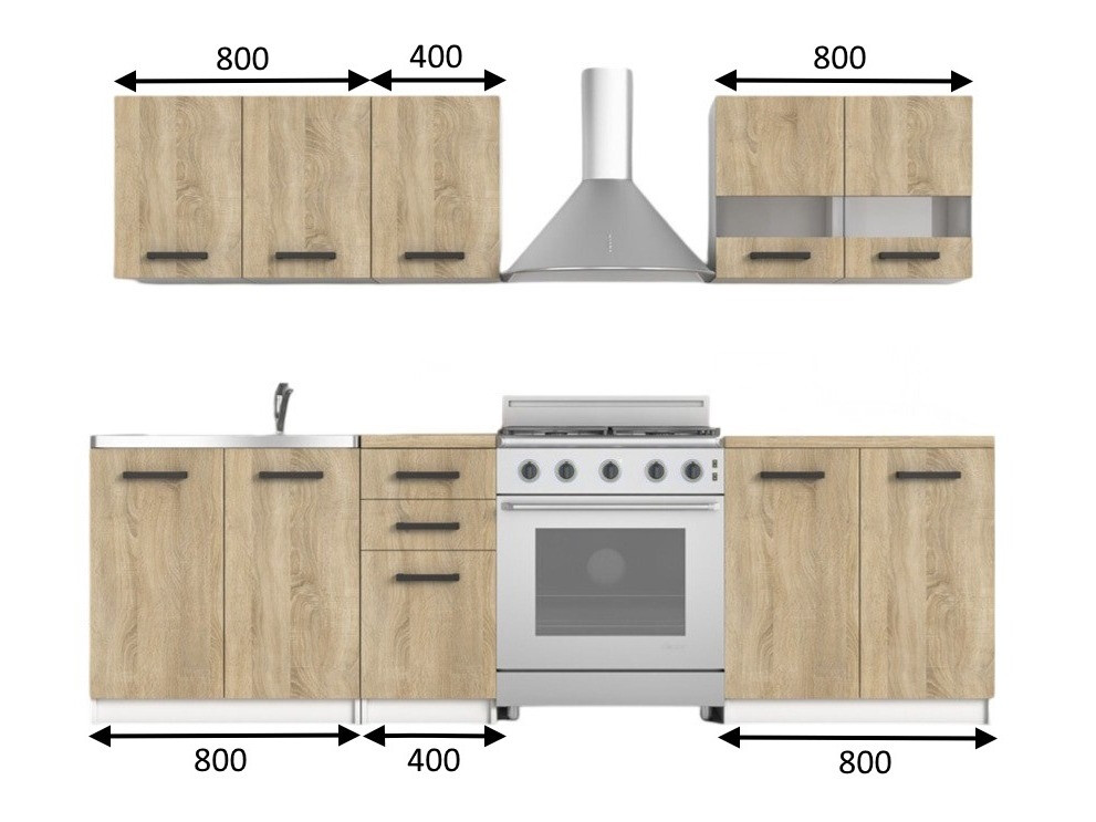 Cuisine complète Mandeville 240 (Sonoma chêne)