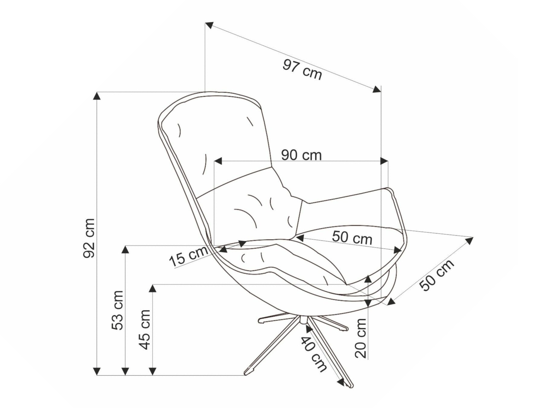 Fauteuil Houston 1846 (Cannelle)