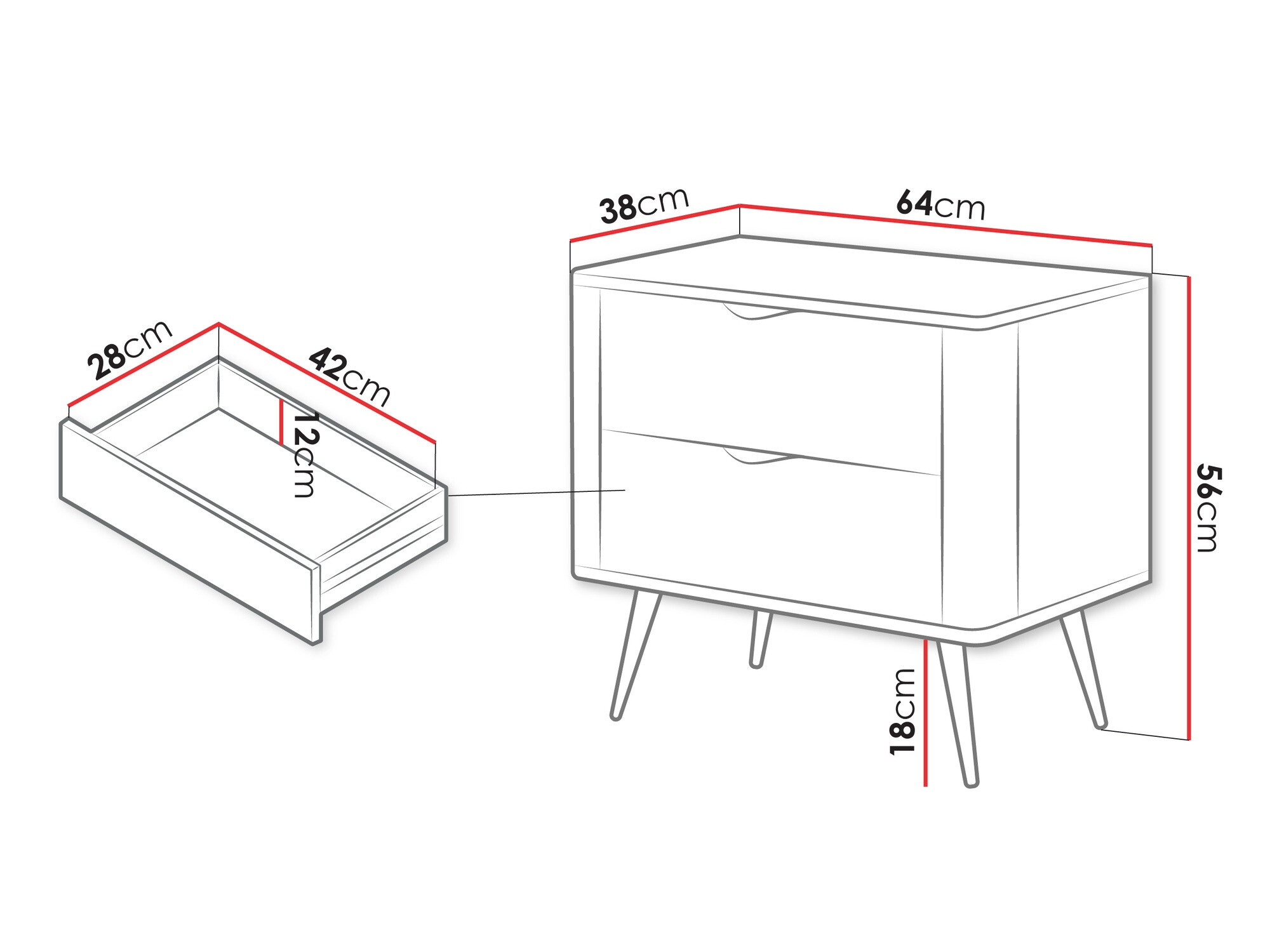 Table de chevet Ioca (Beige)