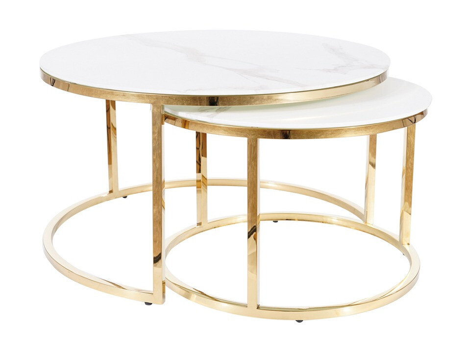 Ensemble tables basses Detroit 521 (Marbre blanc)