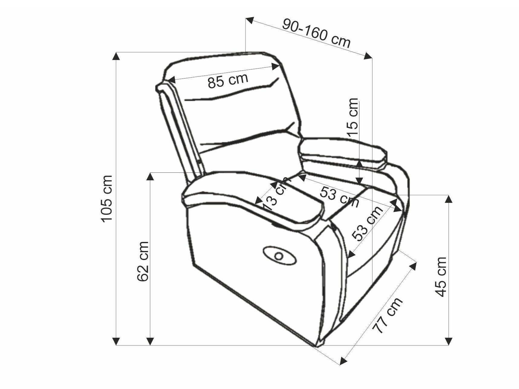 Fauteuil relax Houston Terra (Gris)
