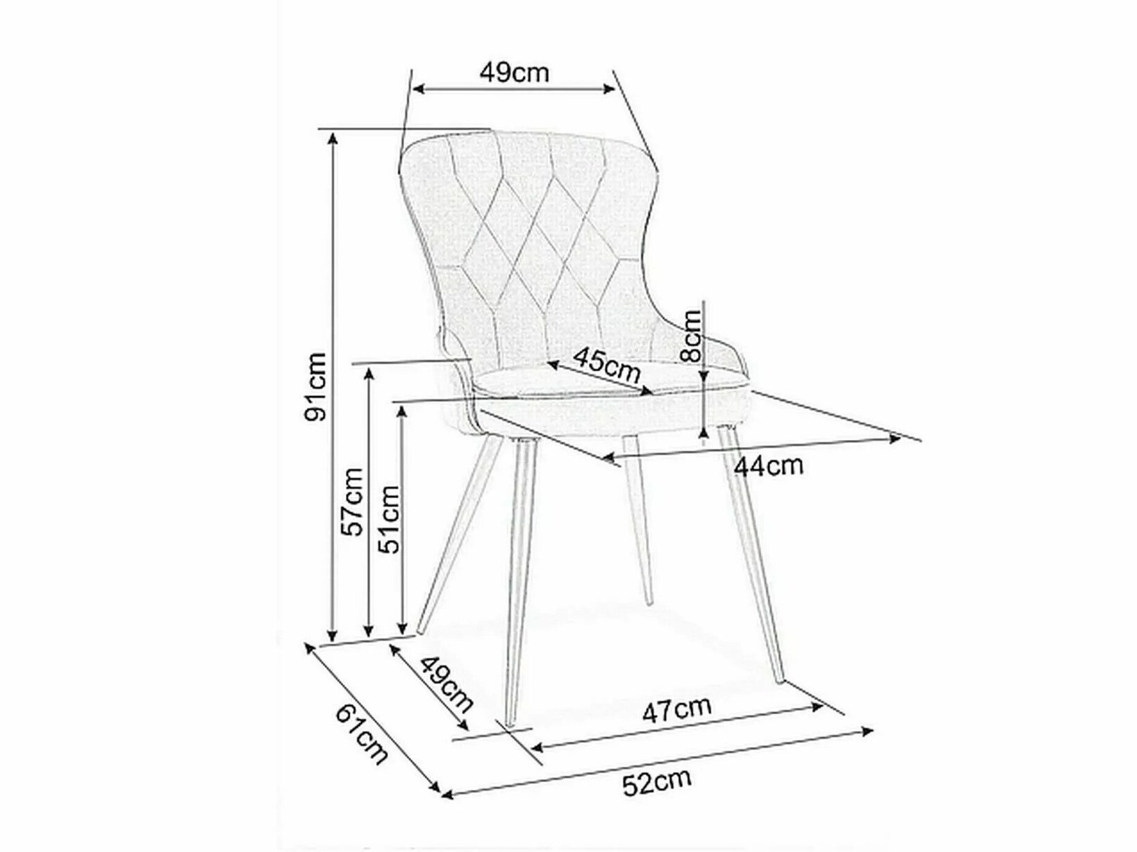 Chaise Detroit 524 (Gris)