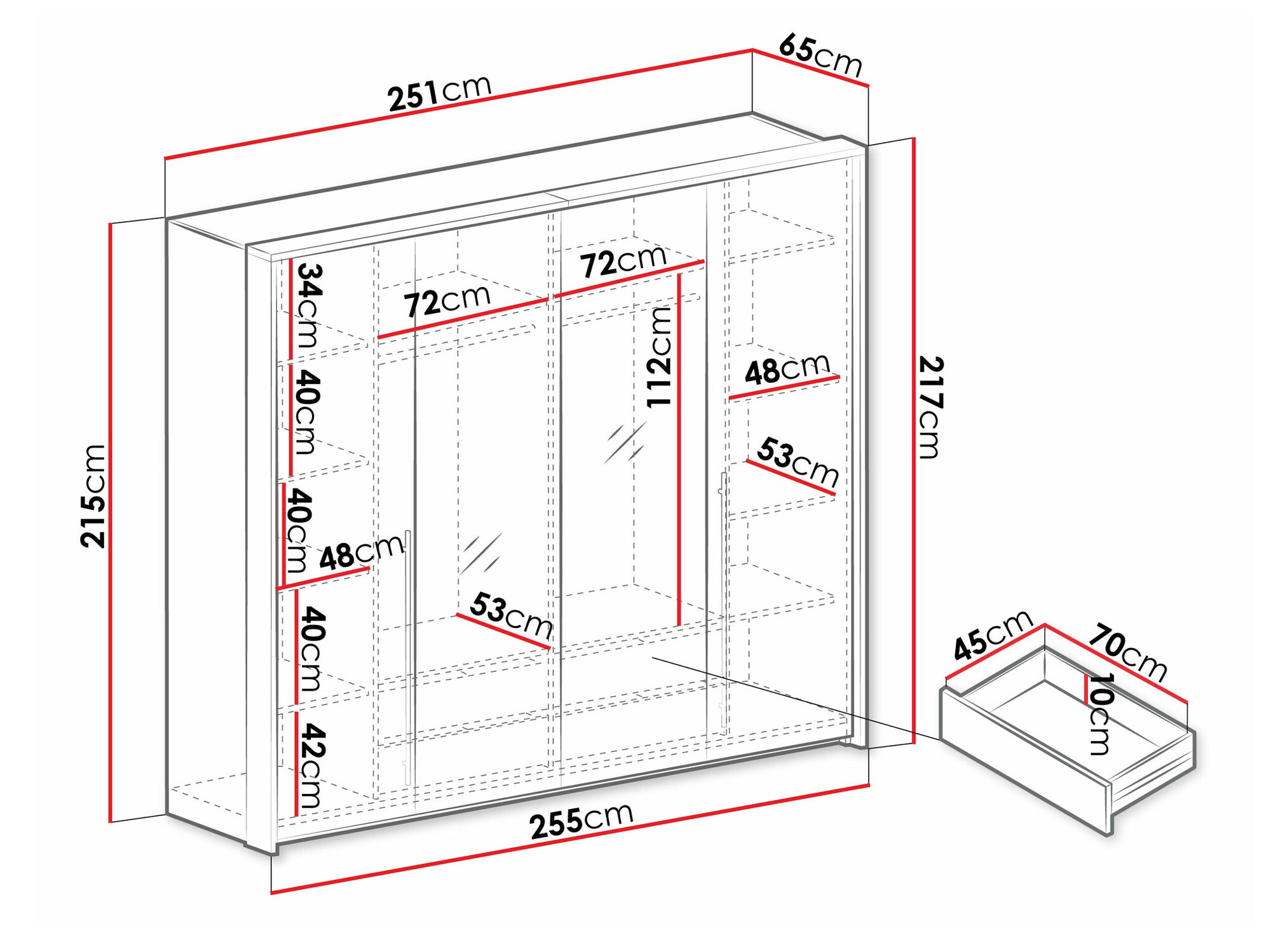 Armoire Honolulu 121 (Lava)