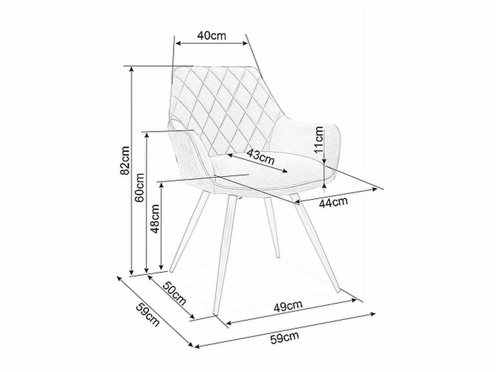 Chaise Detroit 566 (Gris)