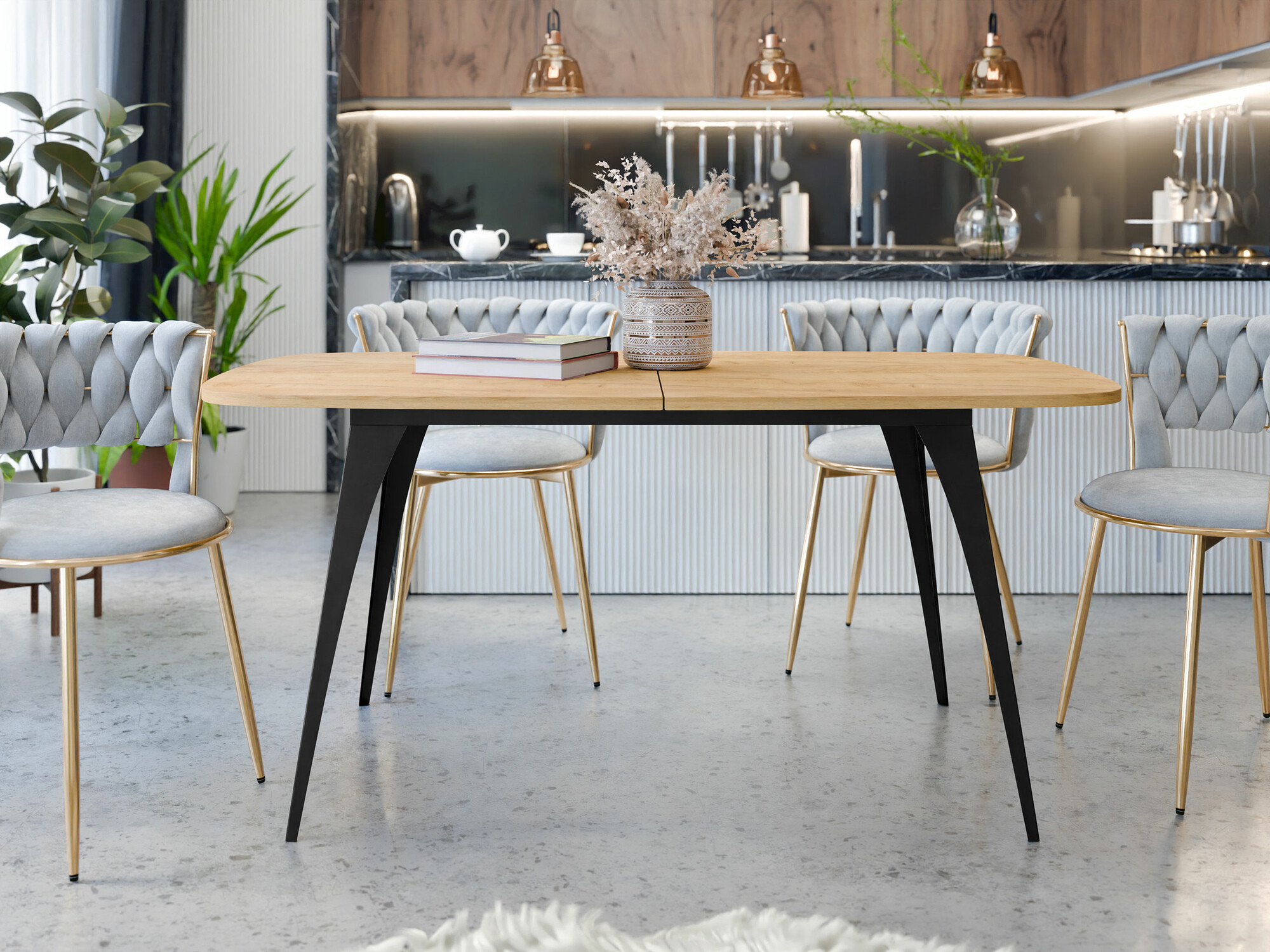 Table Oswego 131 (Chêne doré artisanal)