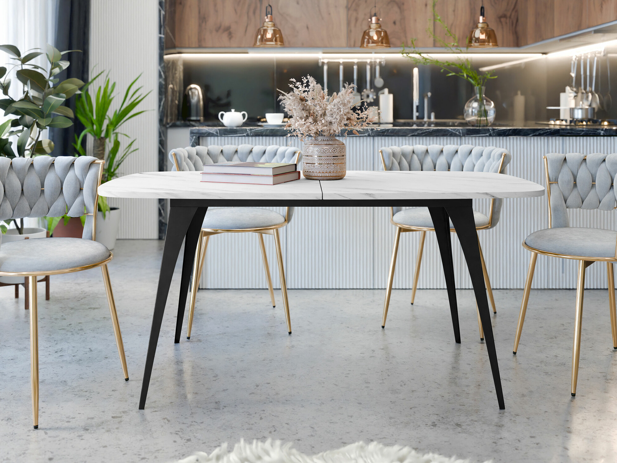 Table Oswego 131 (Marbre blanc)