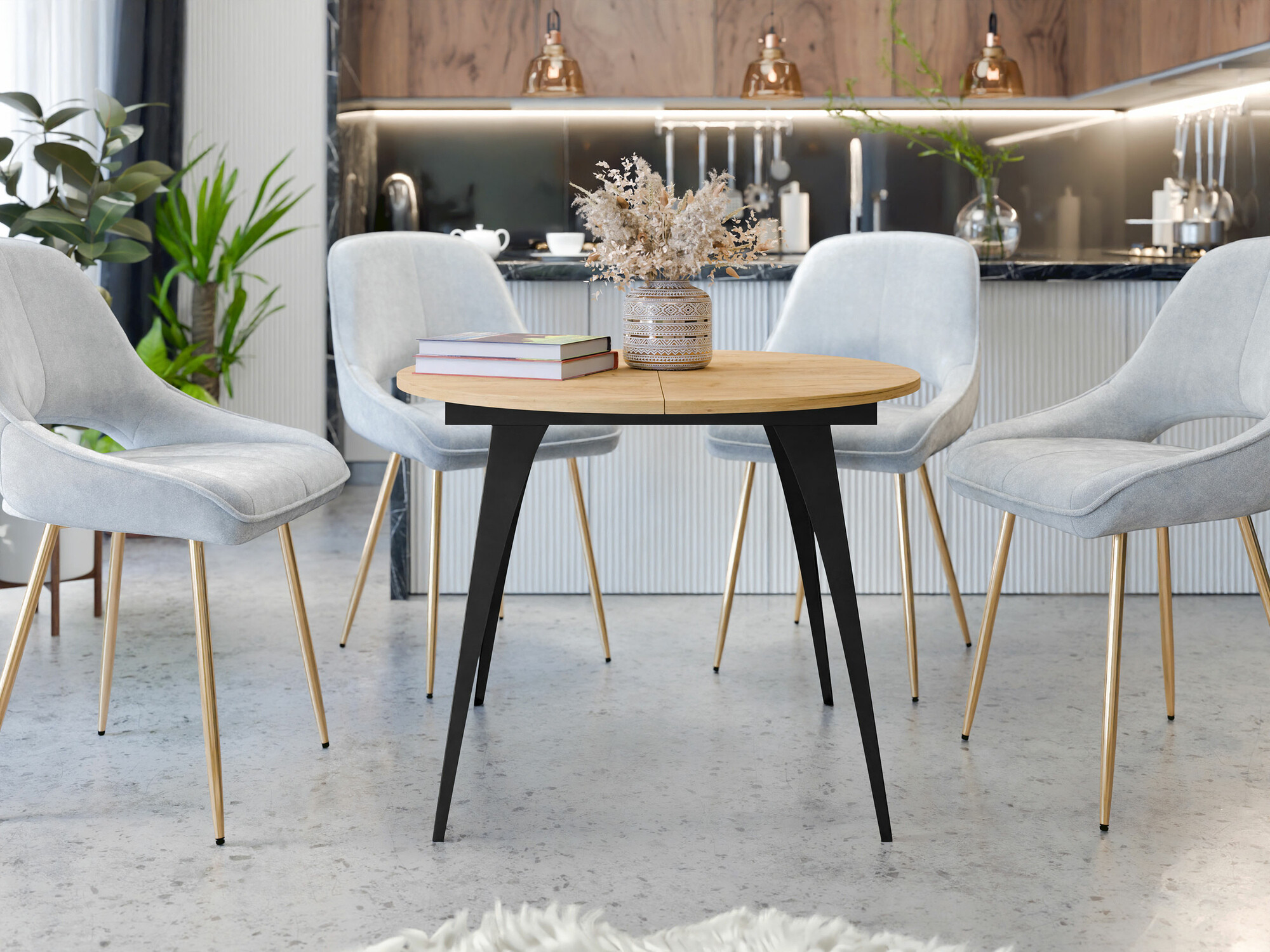 Table Oswego 132 (Chêne doré artisanal)