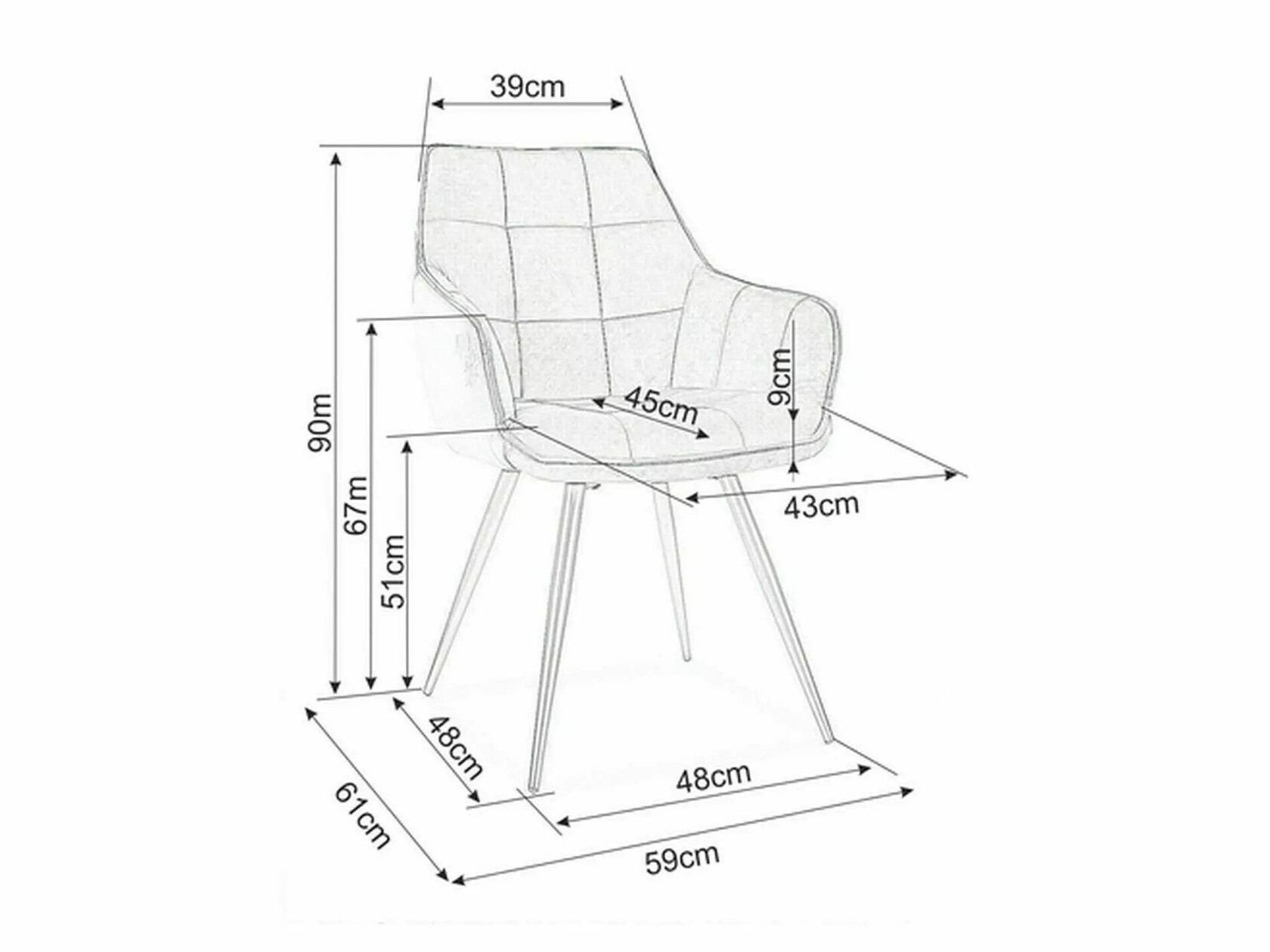 Chaise Detroit 567 (Turquoise)