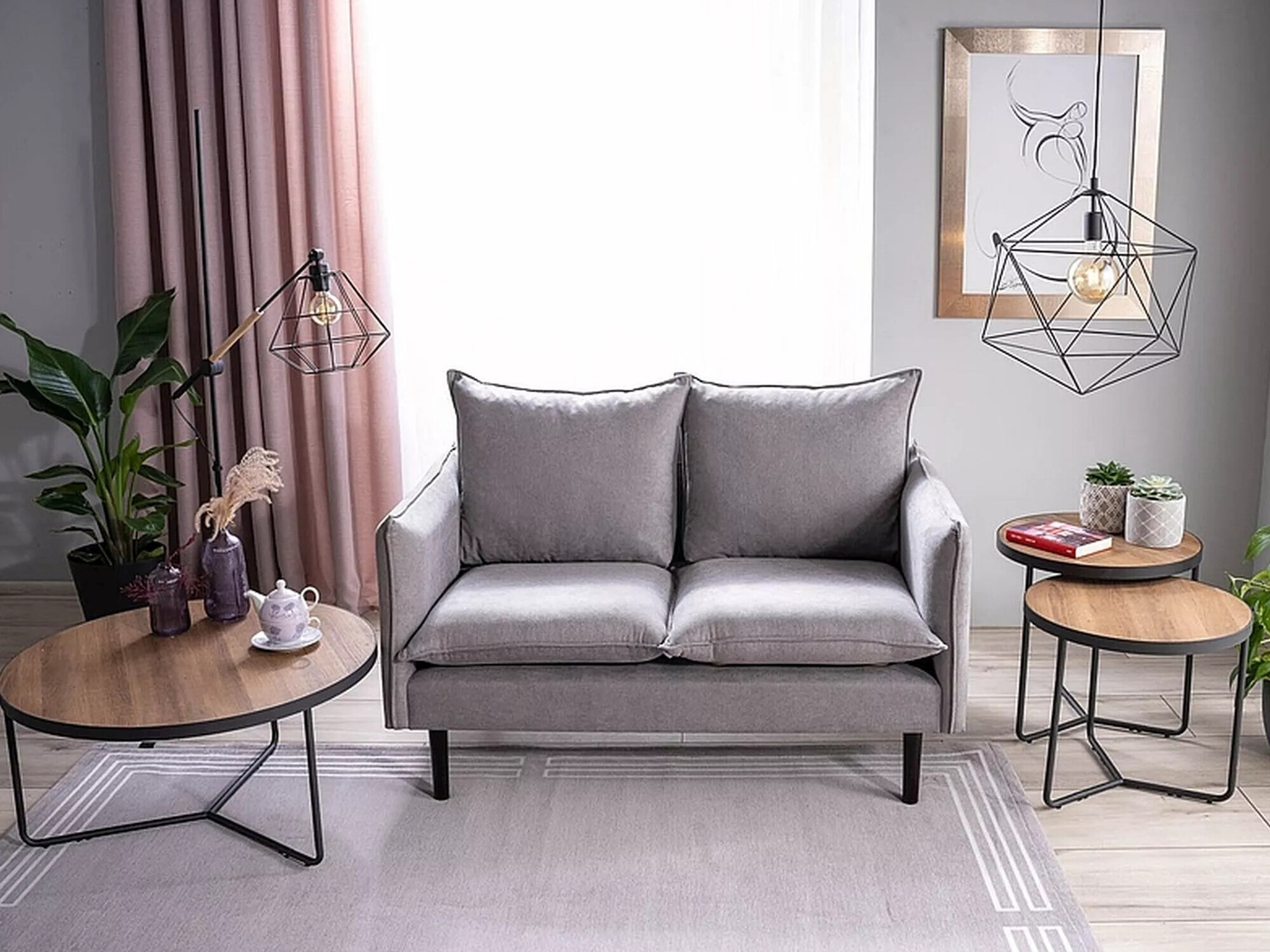 Ensemble tables basses Detroit 570 (Noyer + Noir)