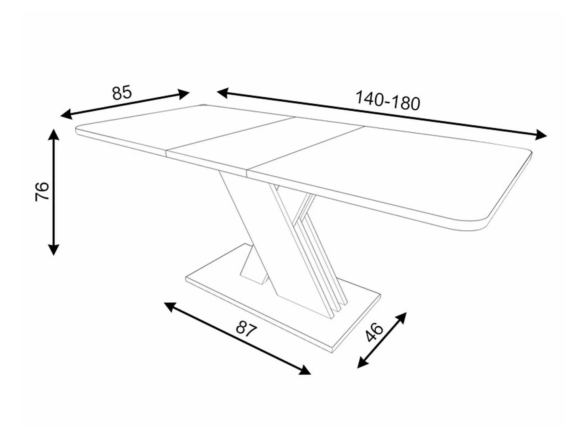 Table Detroit 568 (Chêne Artisan + Anthracite)