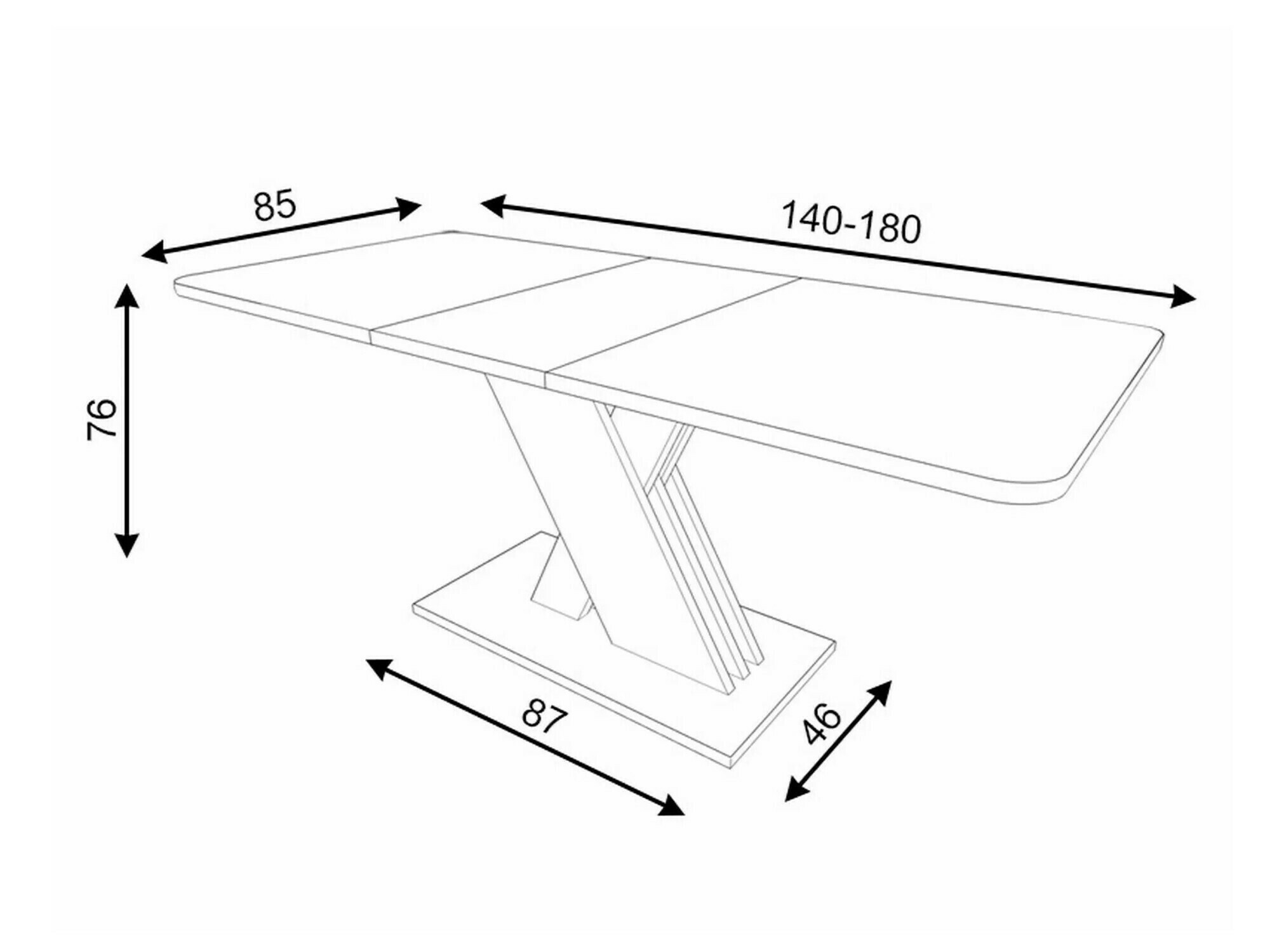 Table Detroit 568 (Chêne wotan + Gris)