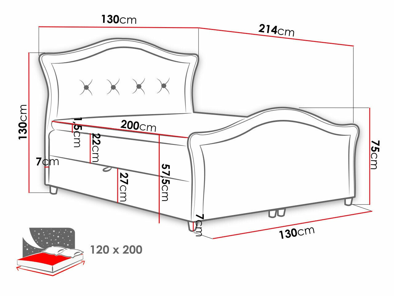 Lit continental Oleum I (Magic Velvet 2260)