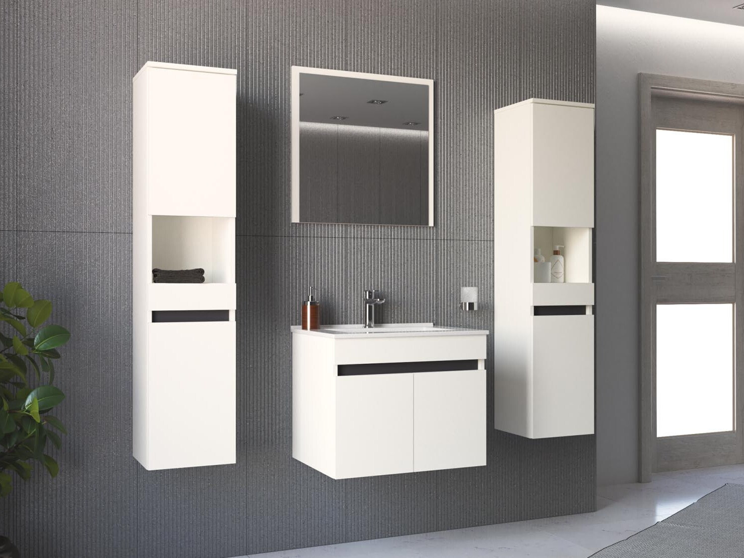 Armoire de salle de bains murale pour lavabo Benfelo 100