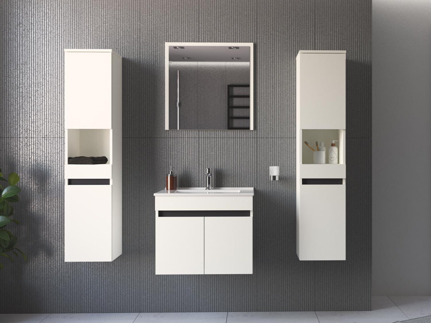 Armoire de salle de bains murale pour lavabo Benfelo 100