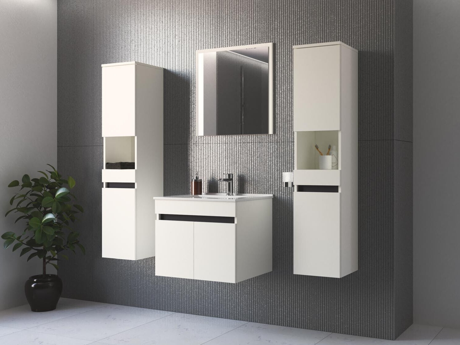 Armoire de salle de bains murale pour lavabo Benfelo 100