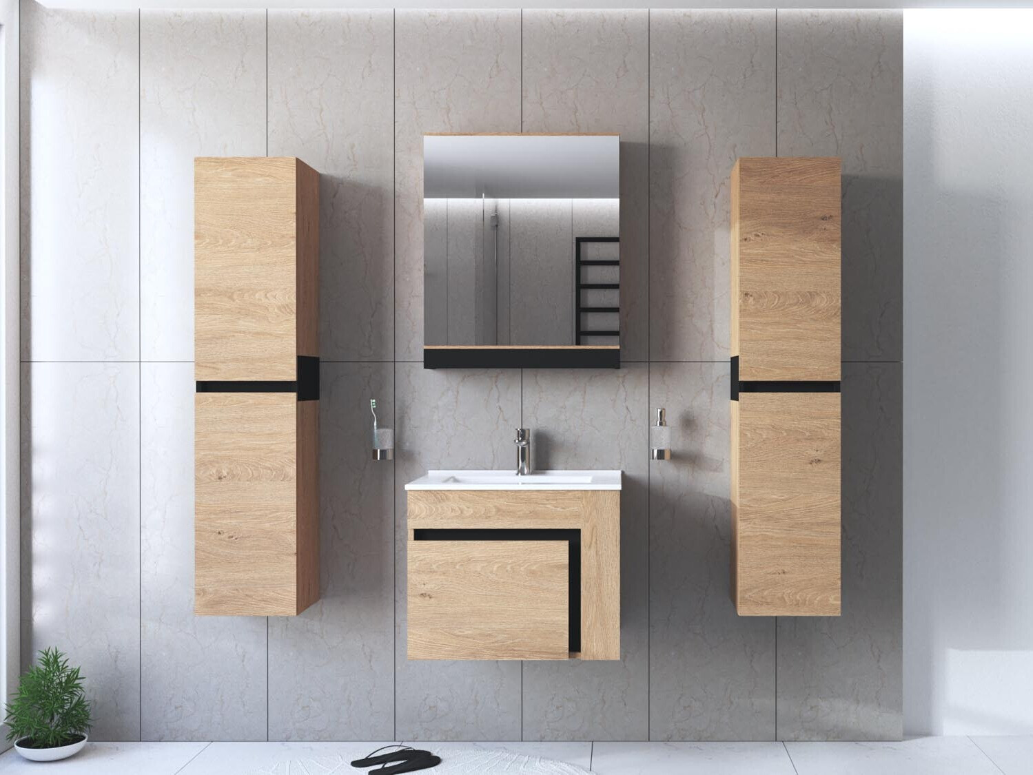 Armoire de salle de bains murale pour lavabo Fenetra 101