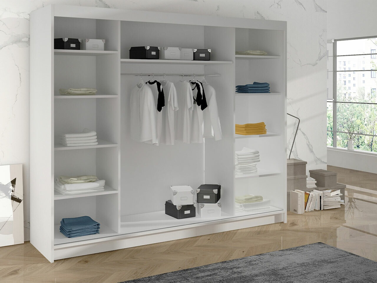 Armoire Closico Durion I (Chêne Artisan + Blanc)