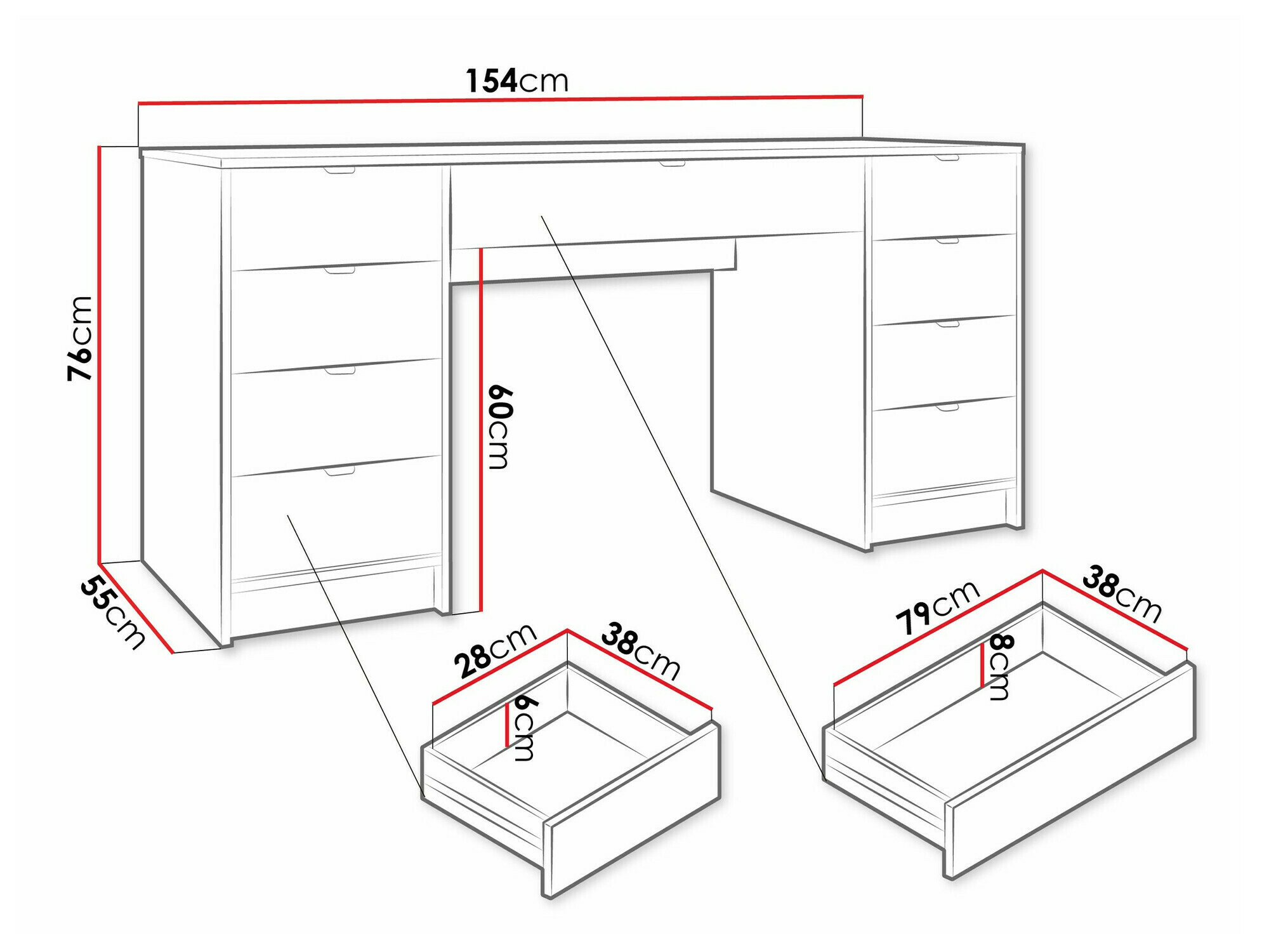 Bureau Comfivo Papilio I (Blanc)