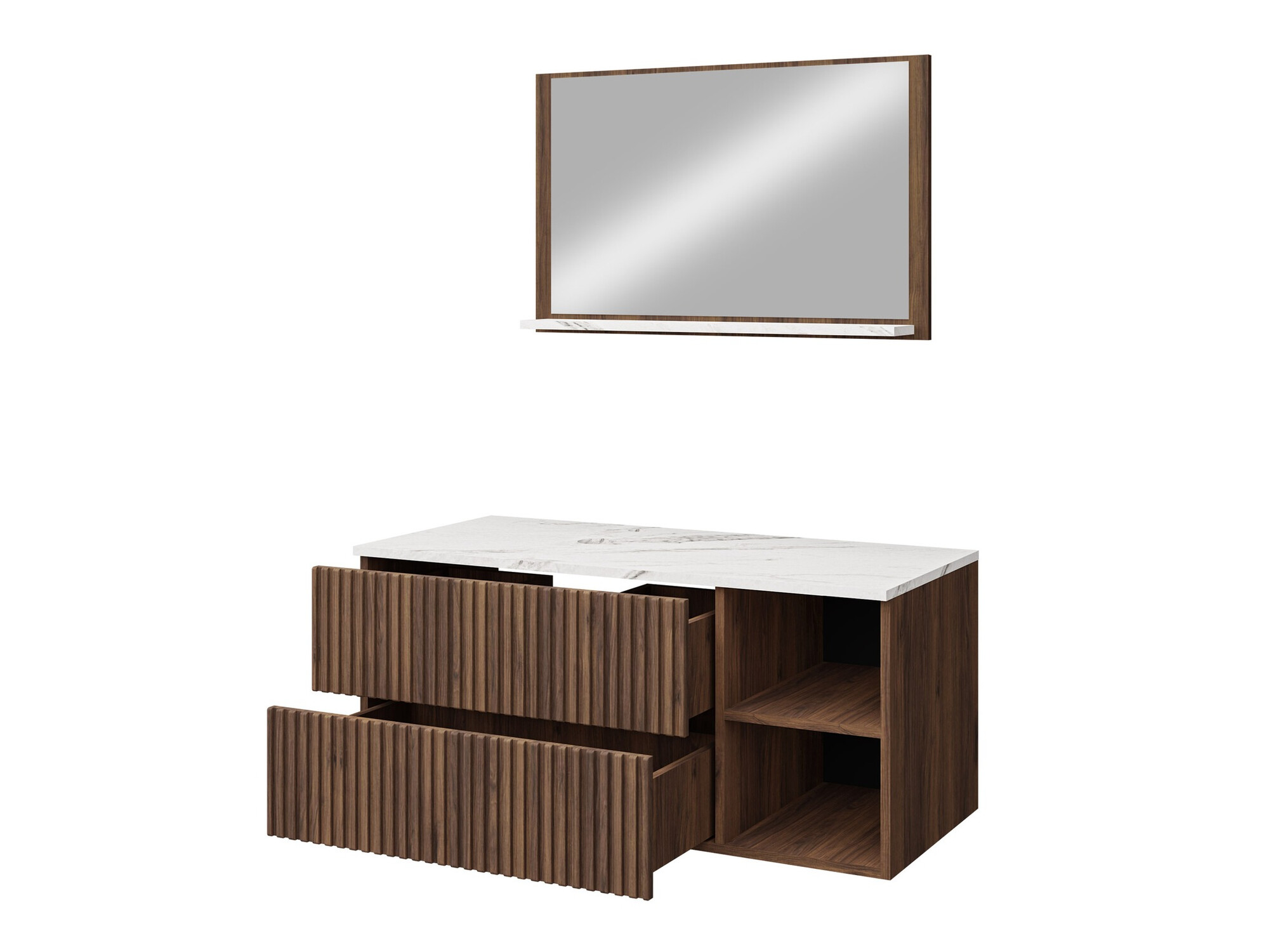Ensemble de salle de bain Nauta (Noir + Marbre noir)