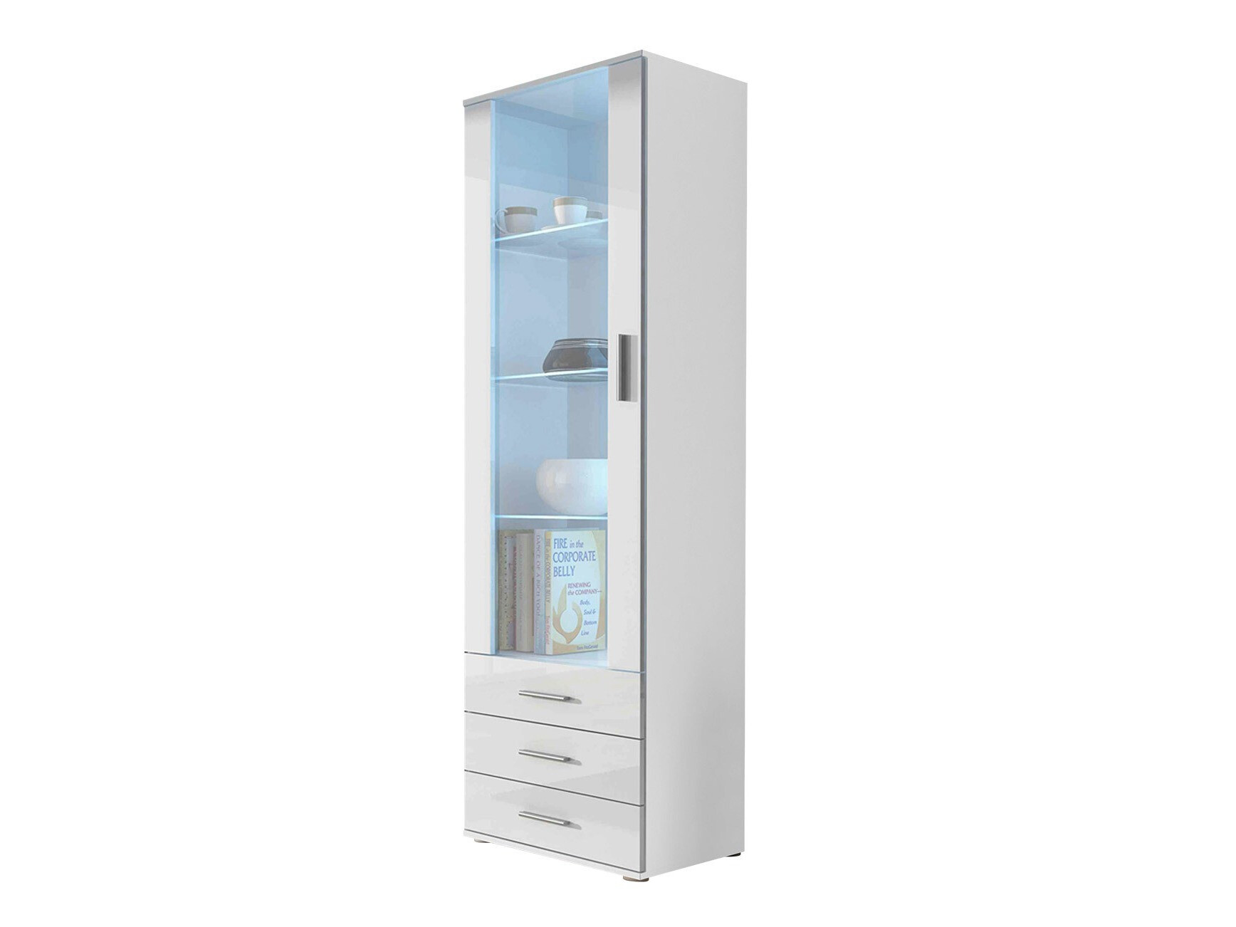 Étagère Tornola 102 (Blanc + Blanc brillant)
