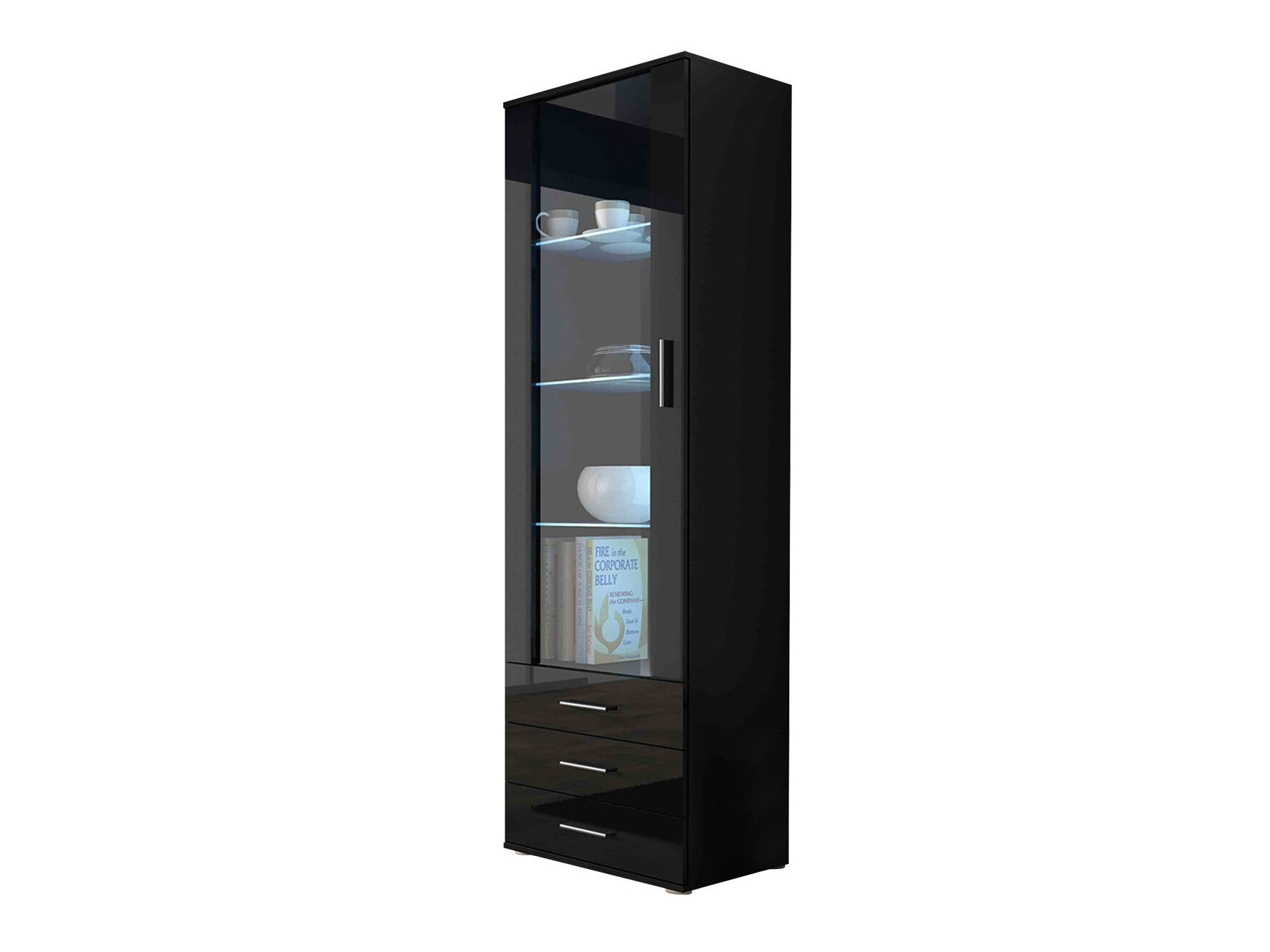Étagère Tornola 102 (Noir + Noir brillant)