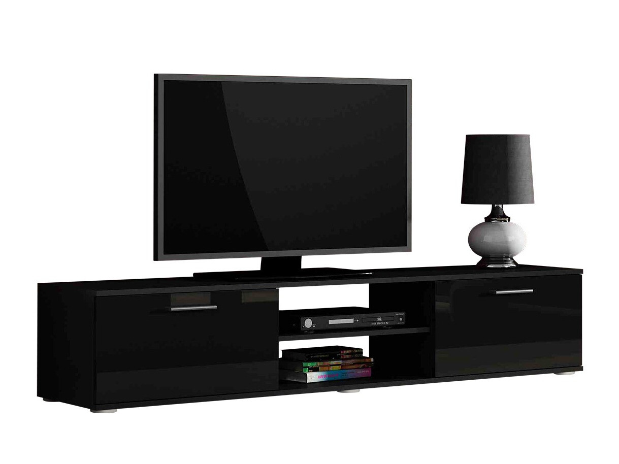 Meuble TV Tornola 101 (Noir + Noir brillant)