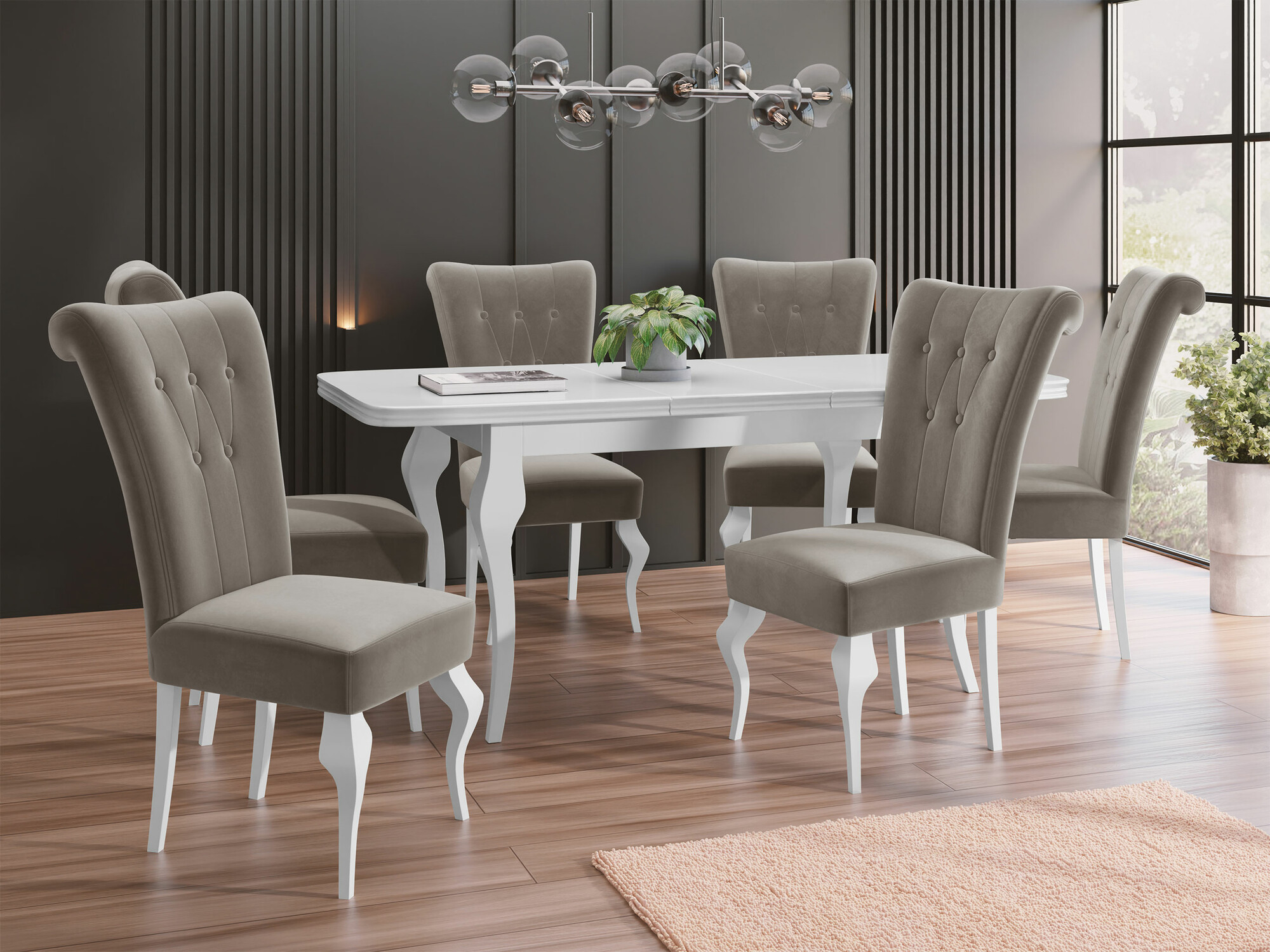 Salle à manger complète Comfivo Gallina II (Magic Velvet 2209)