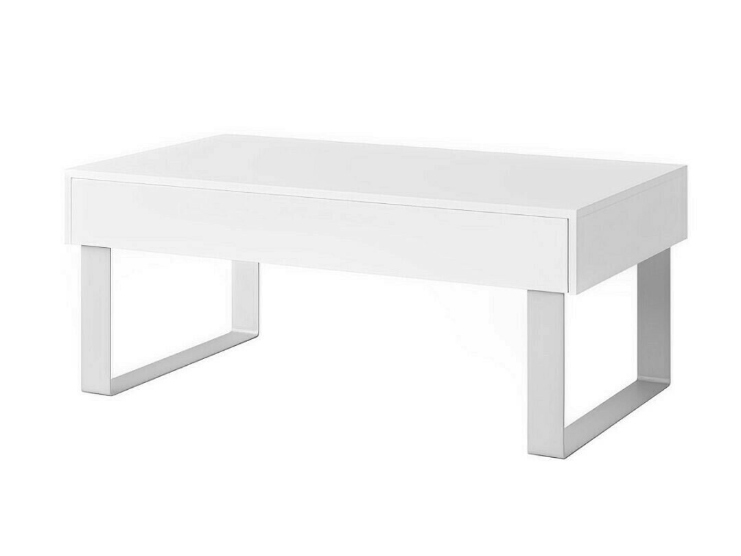 Table basse Tivdalu 138 (Blanc + Blanc brillant)