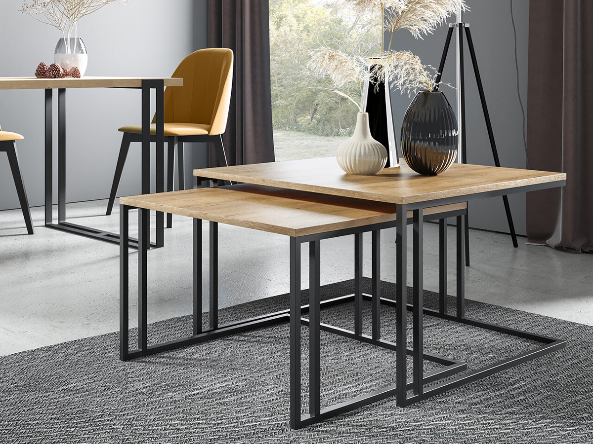 Ensemble tables basses Oswego 110 (Marron + Noir)