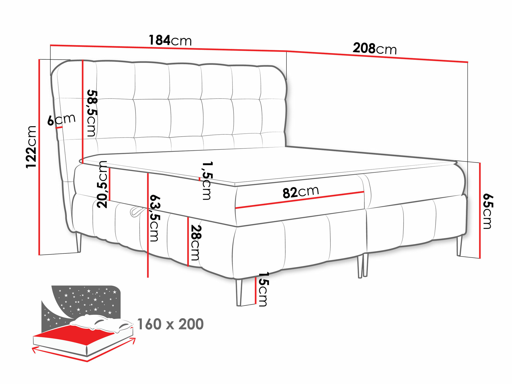 Lit boxspring Musica (Freya 210.07)