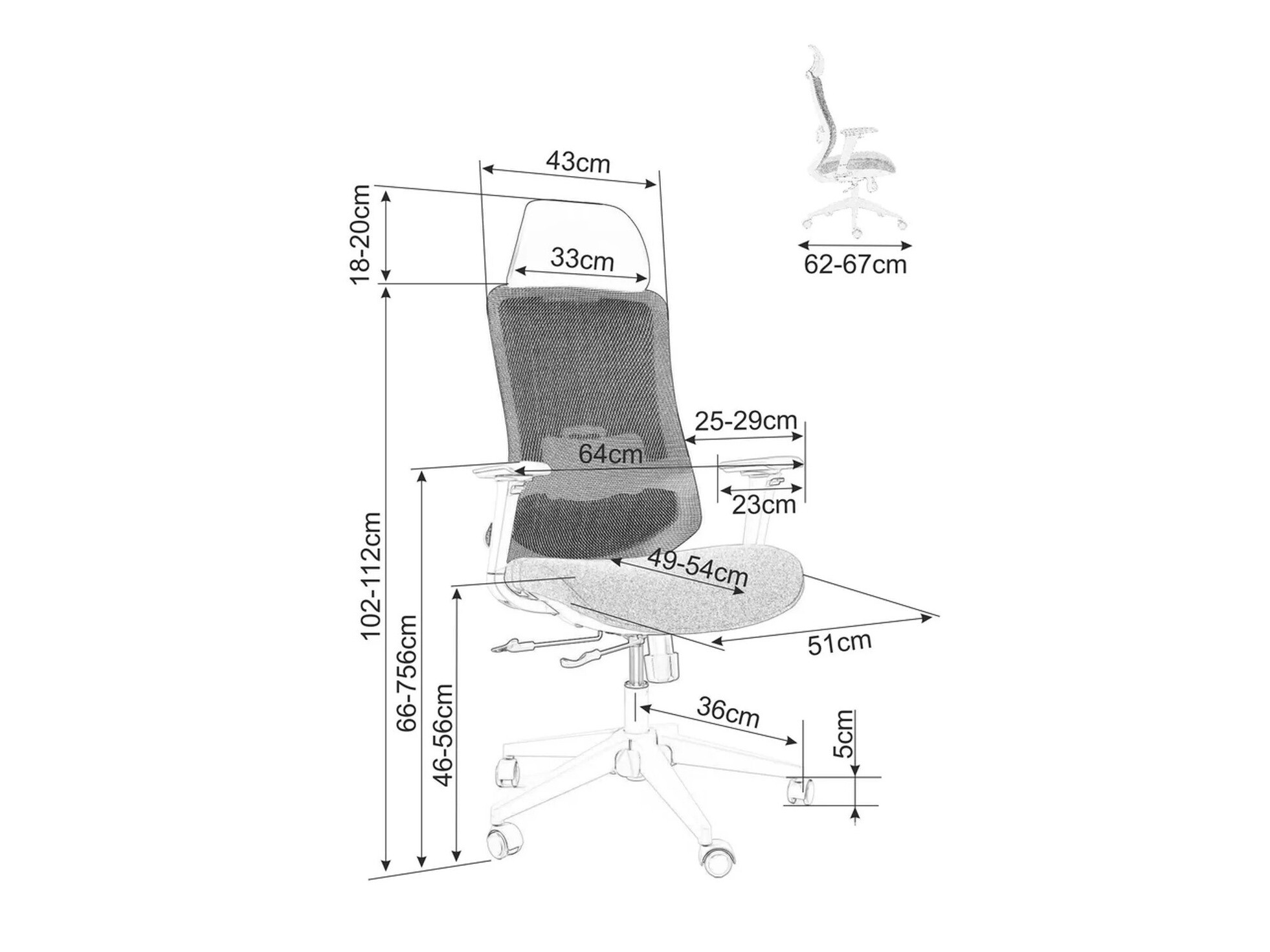 Chaise de bureau Detroit 600 (Noir)