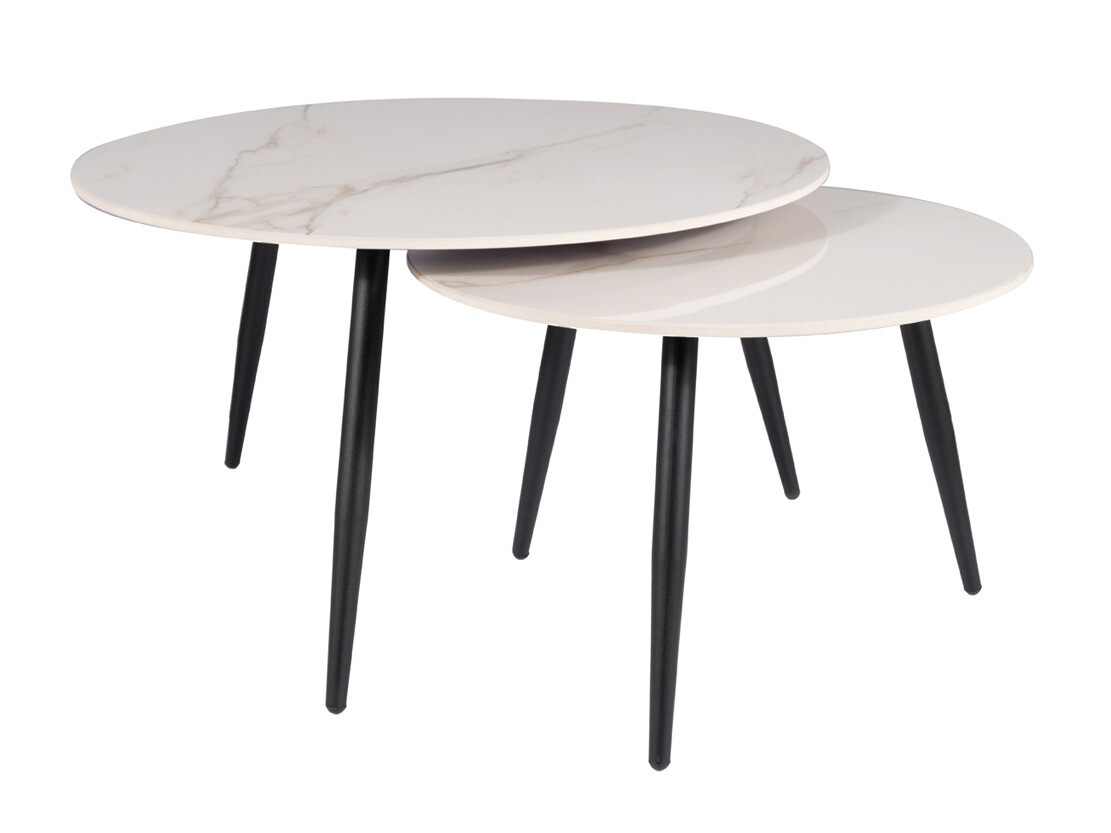 Ensemble tables basses Detroit 602 (Marbre blanc)