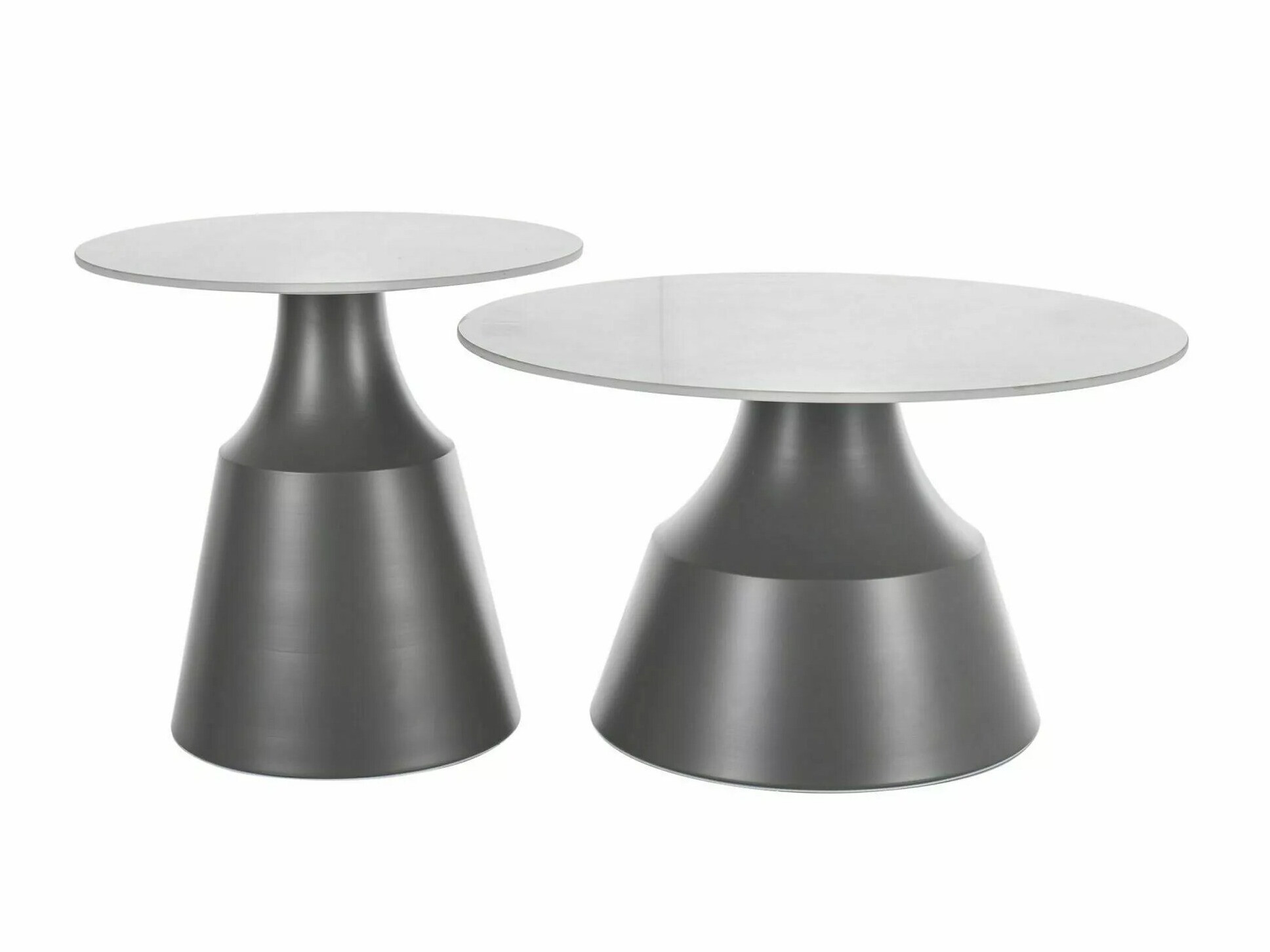 Ensemble tables basses Detroit 908 (Blanc + Gris)