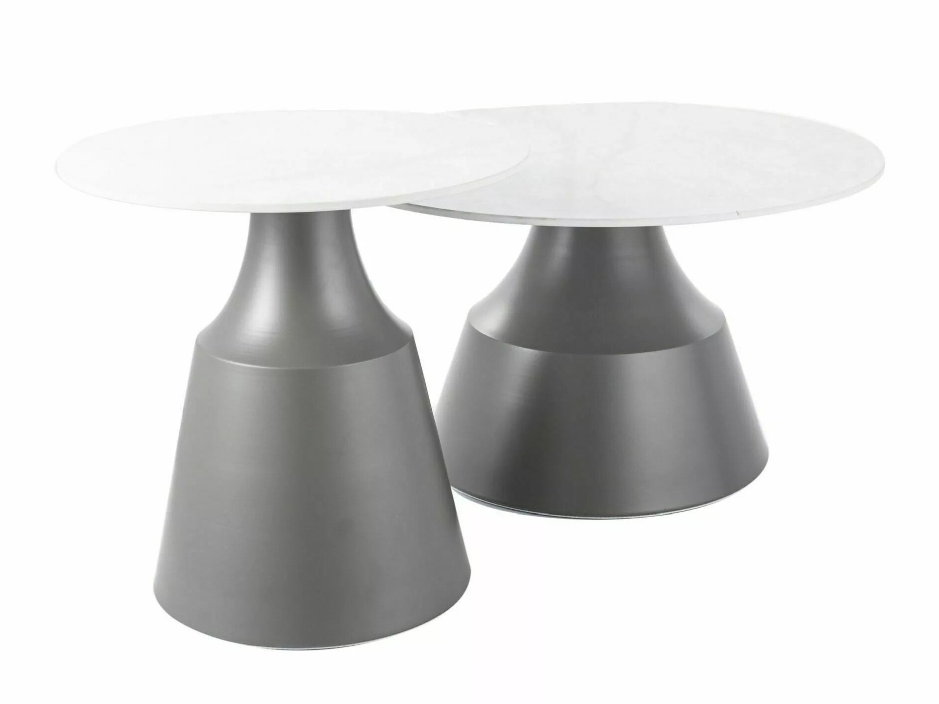 Ensemble tables basses Detroit 908 (Blanc + Gris)