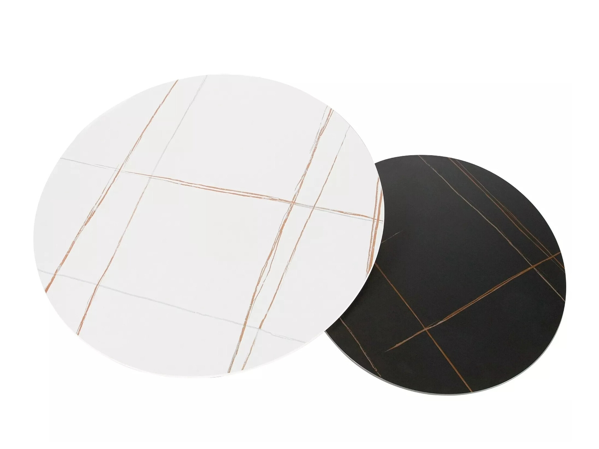 Ensemble tables basses Detroit 607 (Marbre blanc + Marbre noir + Noir)