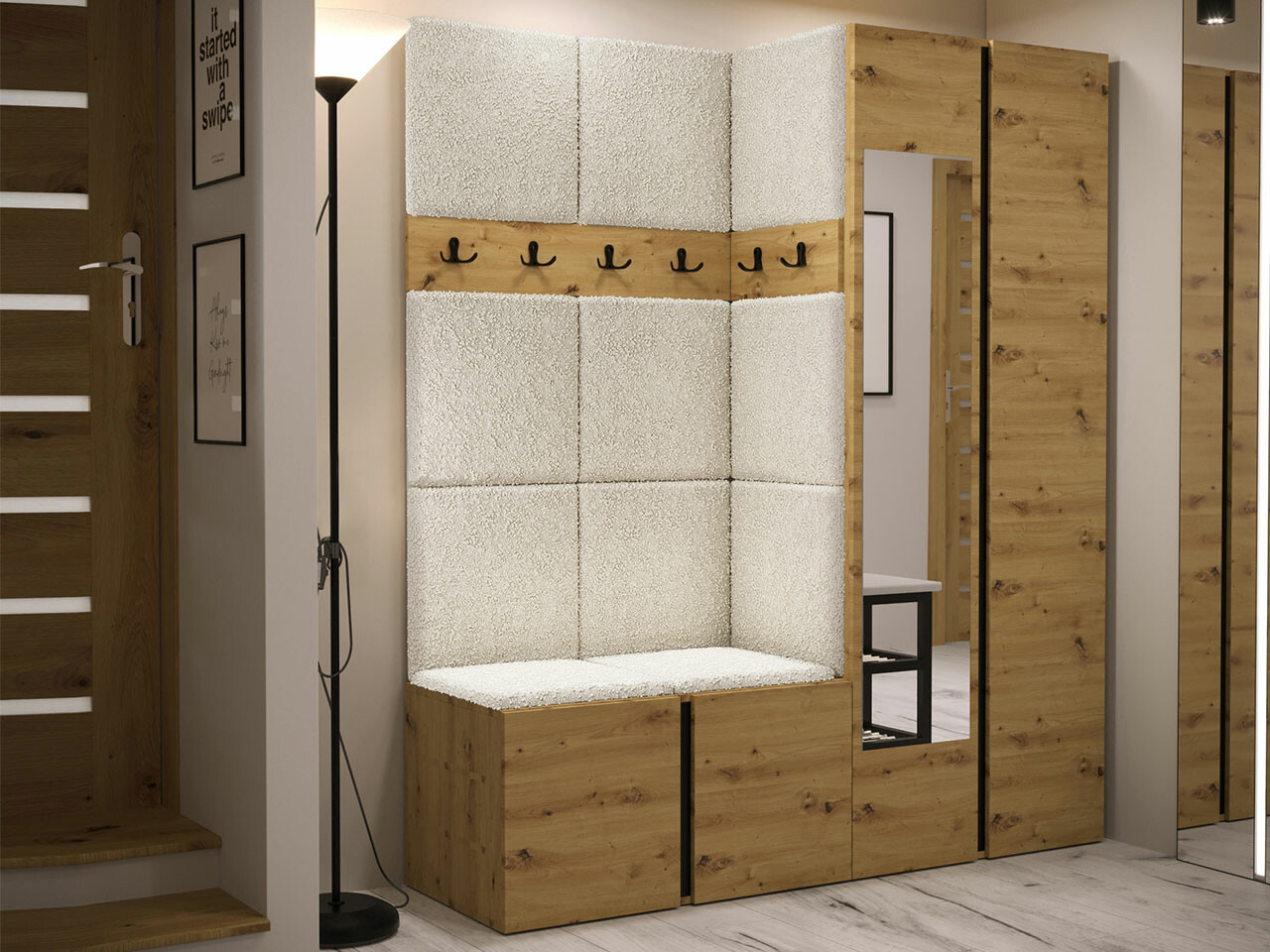 Meuble d'entrée Pinis X (Chêne Artisan)