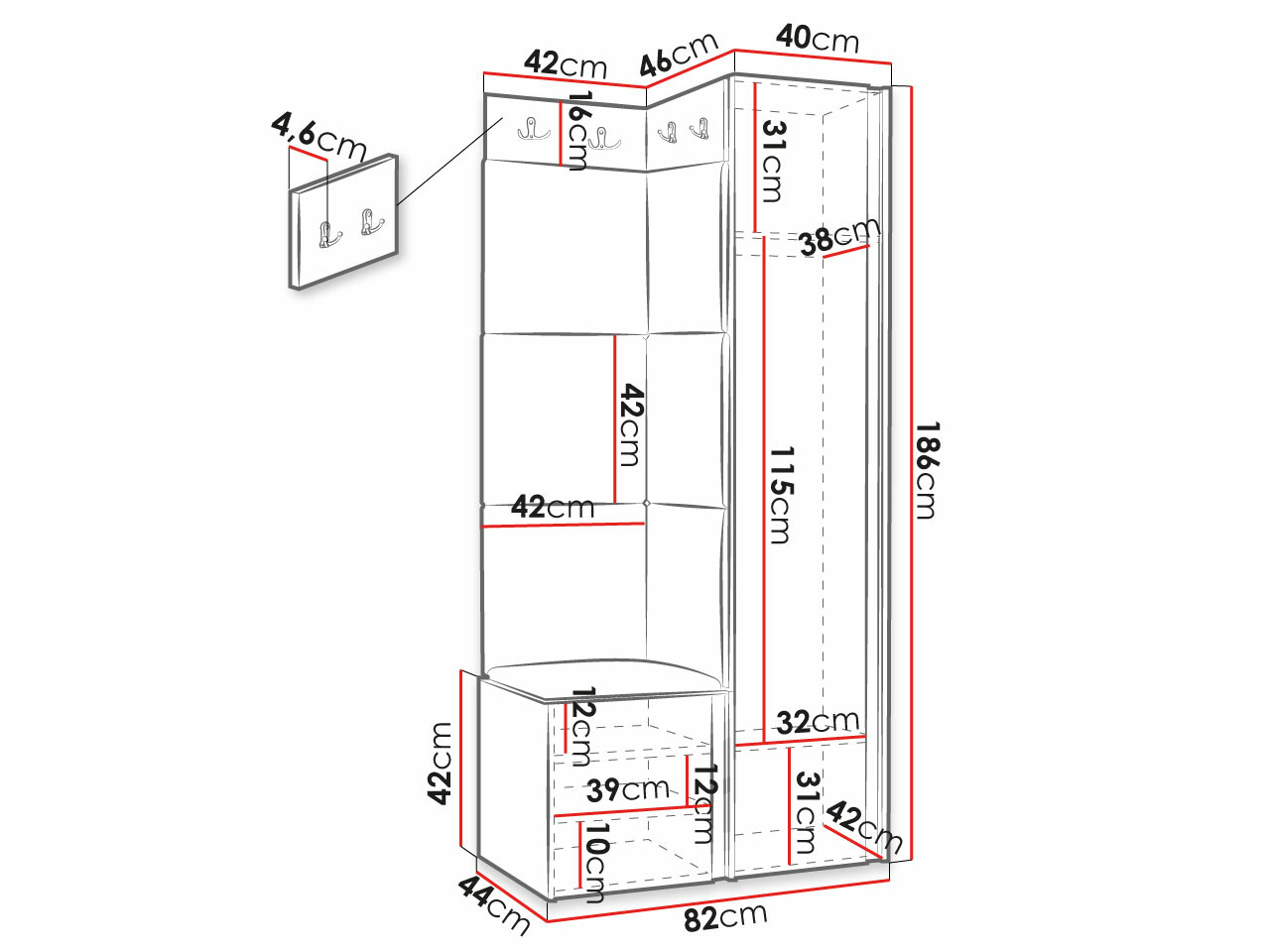Meuble d'entrée Hartford 390 (Abriamo 03)
