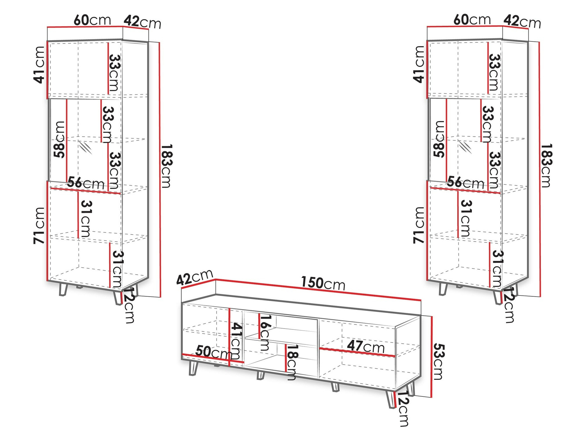 Ensemble de salon Comes (Chêne wotan)