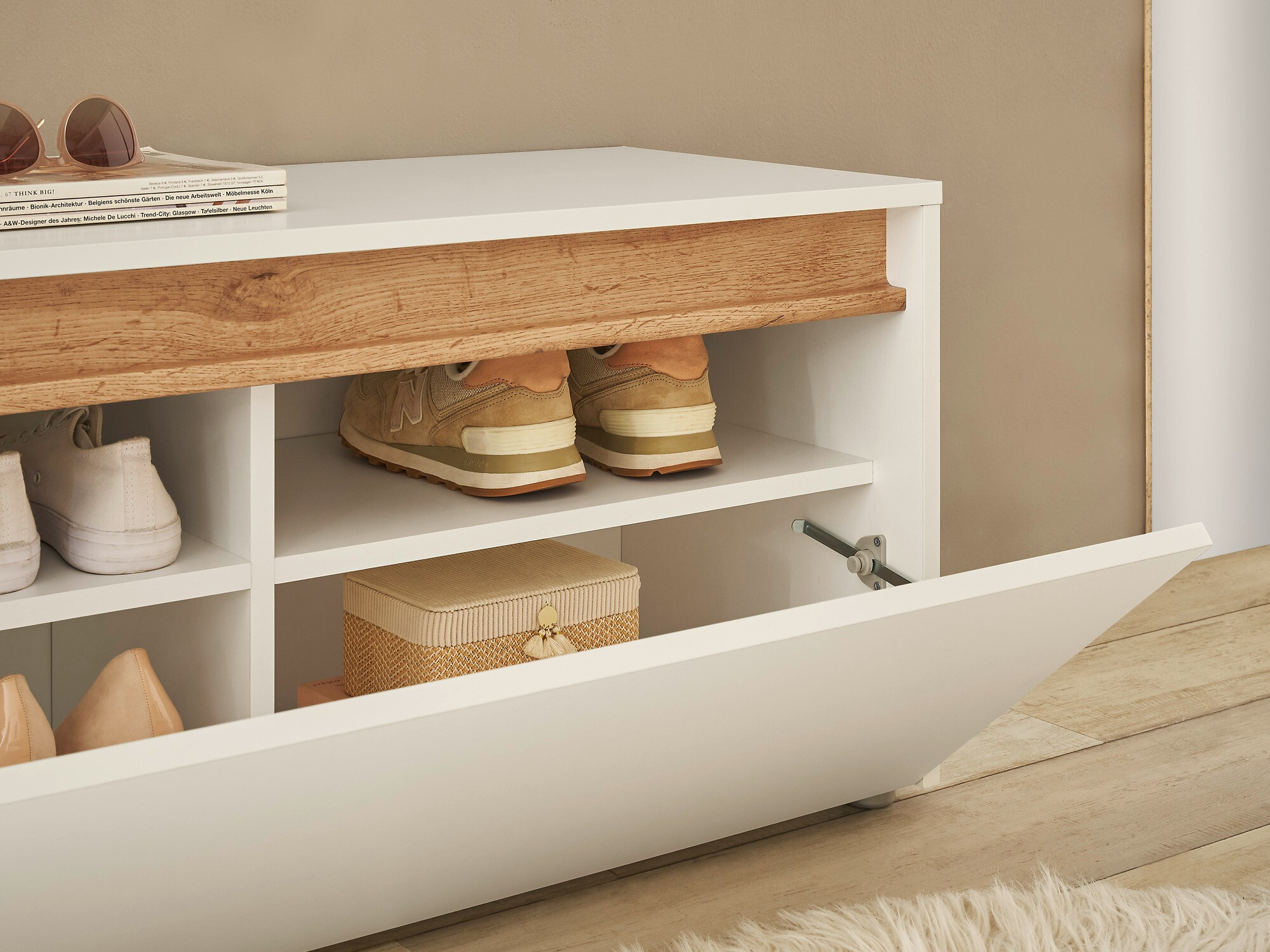 Meubles à chaussures Elbsori 163 (Blanc)