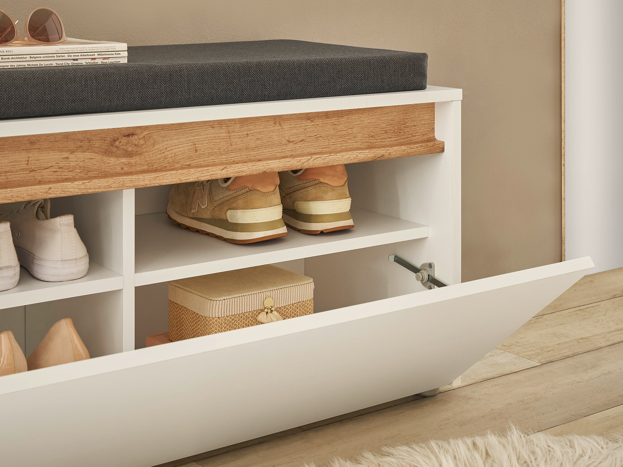 Meubles à chaussures Elbsori 164 (Blanc)