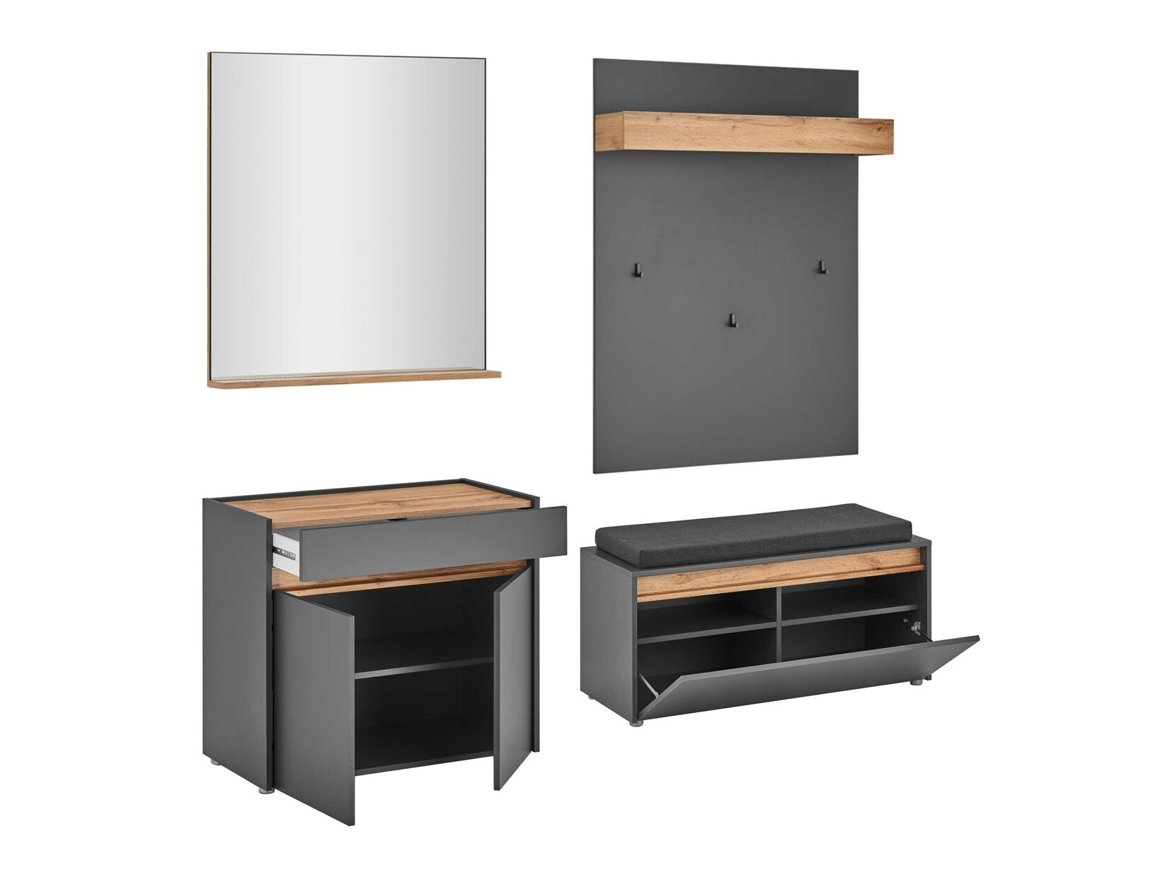 Meuble d'entrée Elbsori 168 (Anthracite)