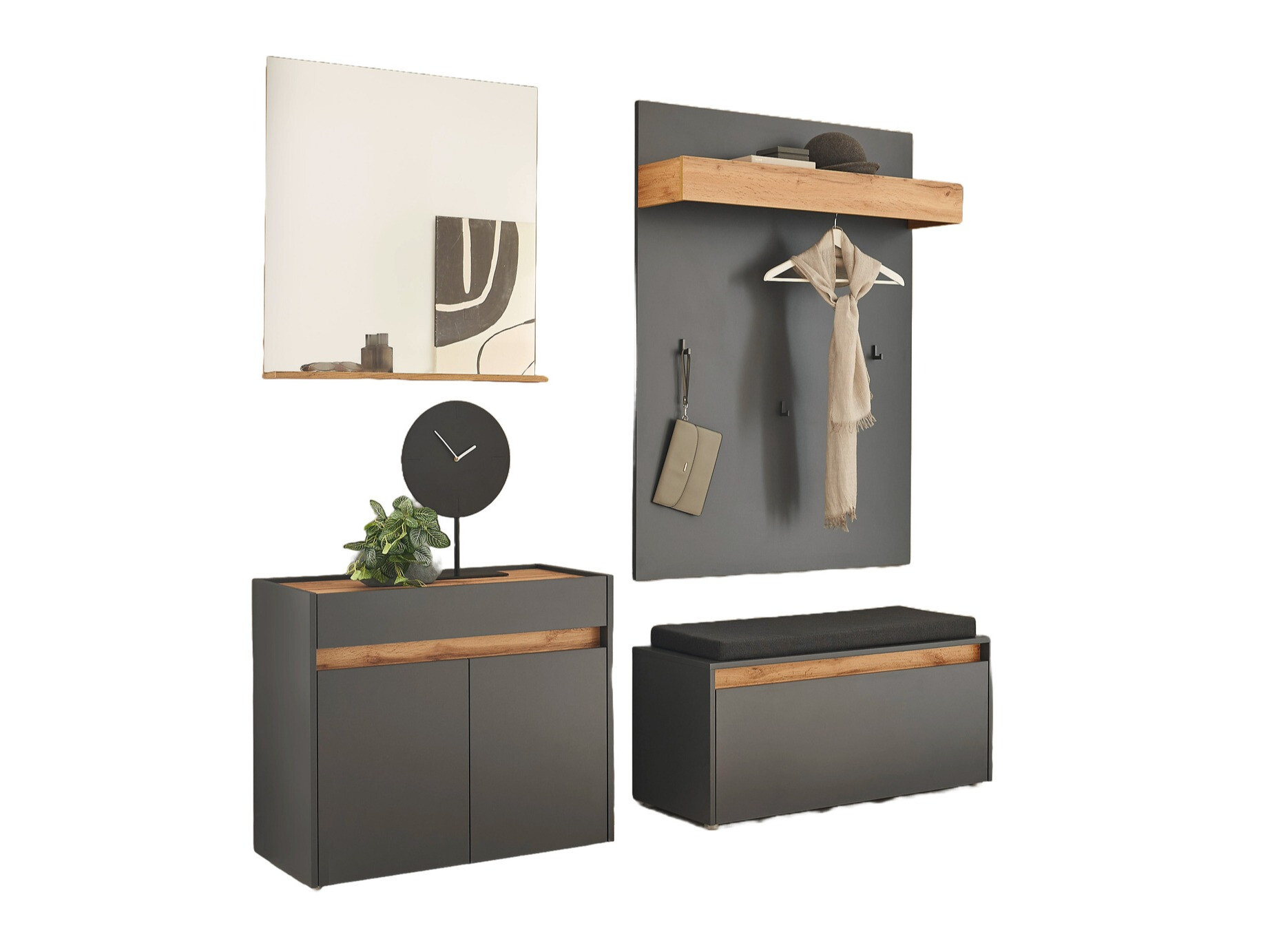 Meuble d'entrée Elbsori 168 (Anthracite)