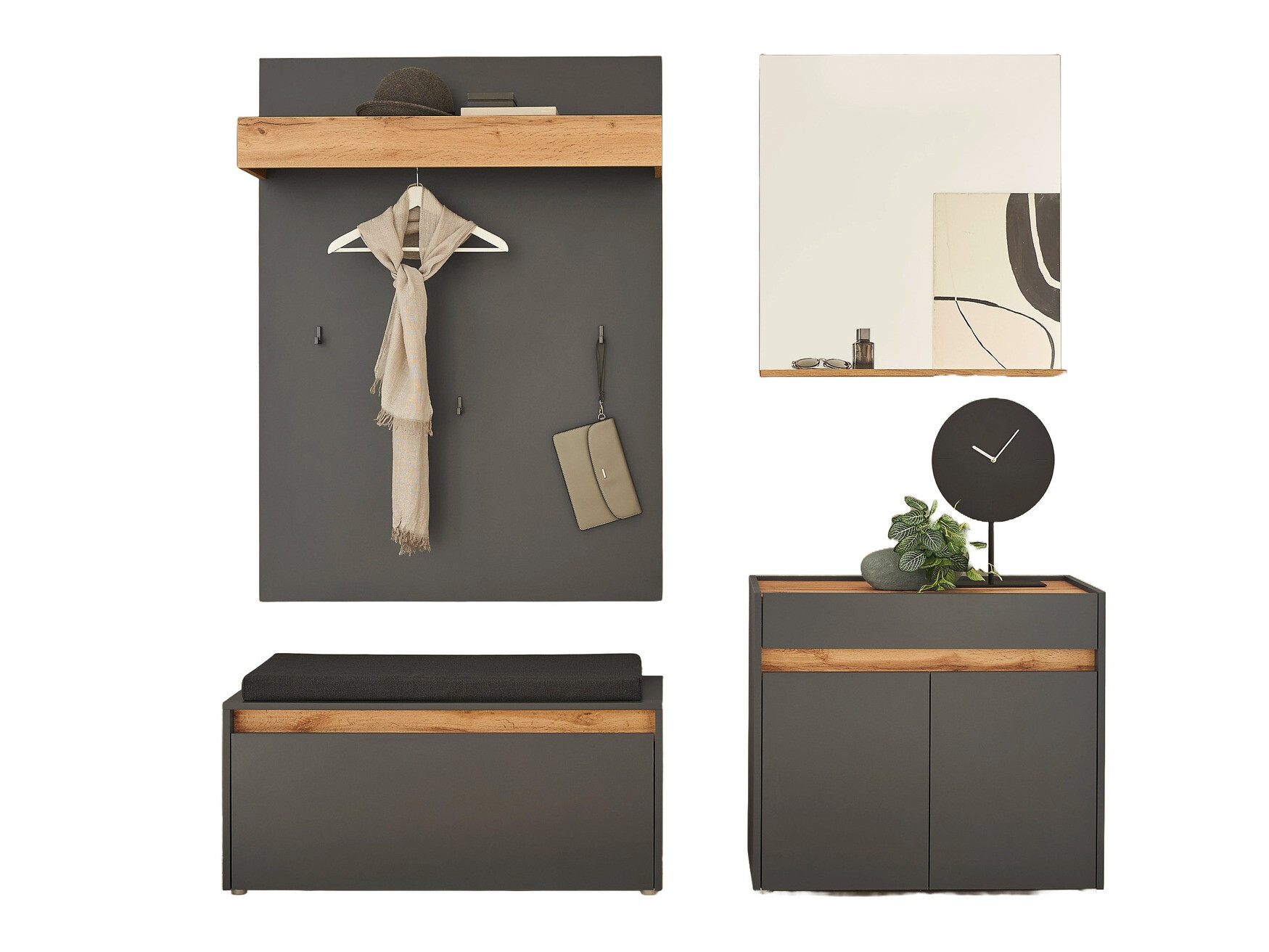 Meuble d'entrée Elbsori 168 (Anthracite)