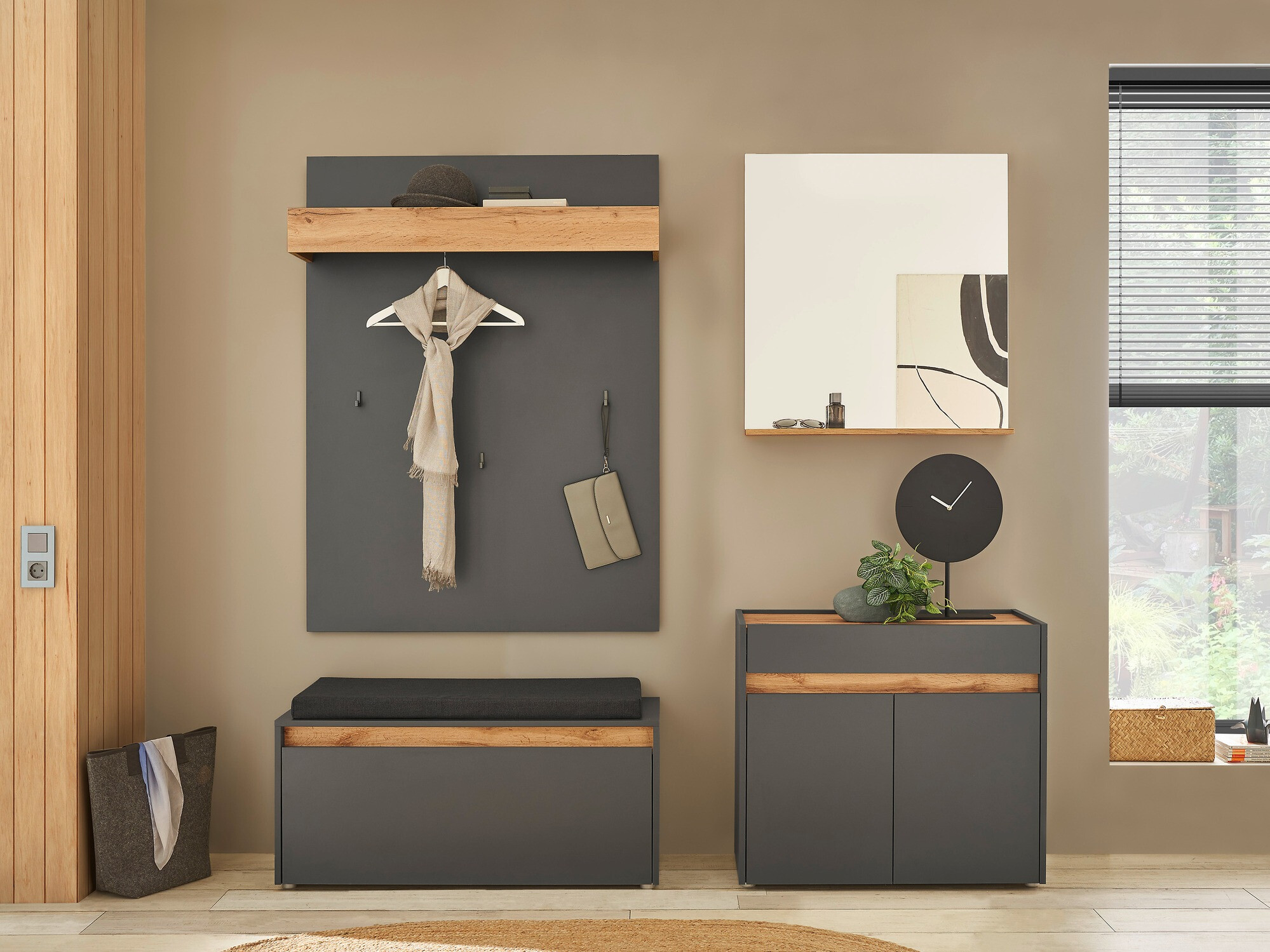 Meuble d'entrée Elbsori 168 (Anthracite)