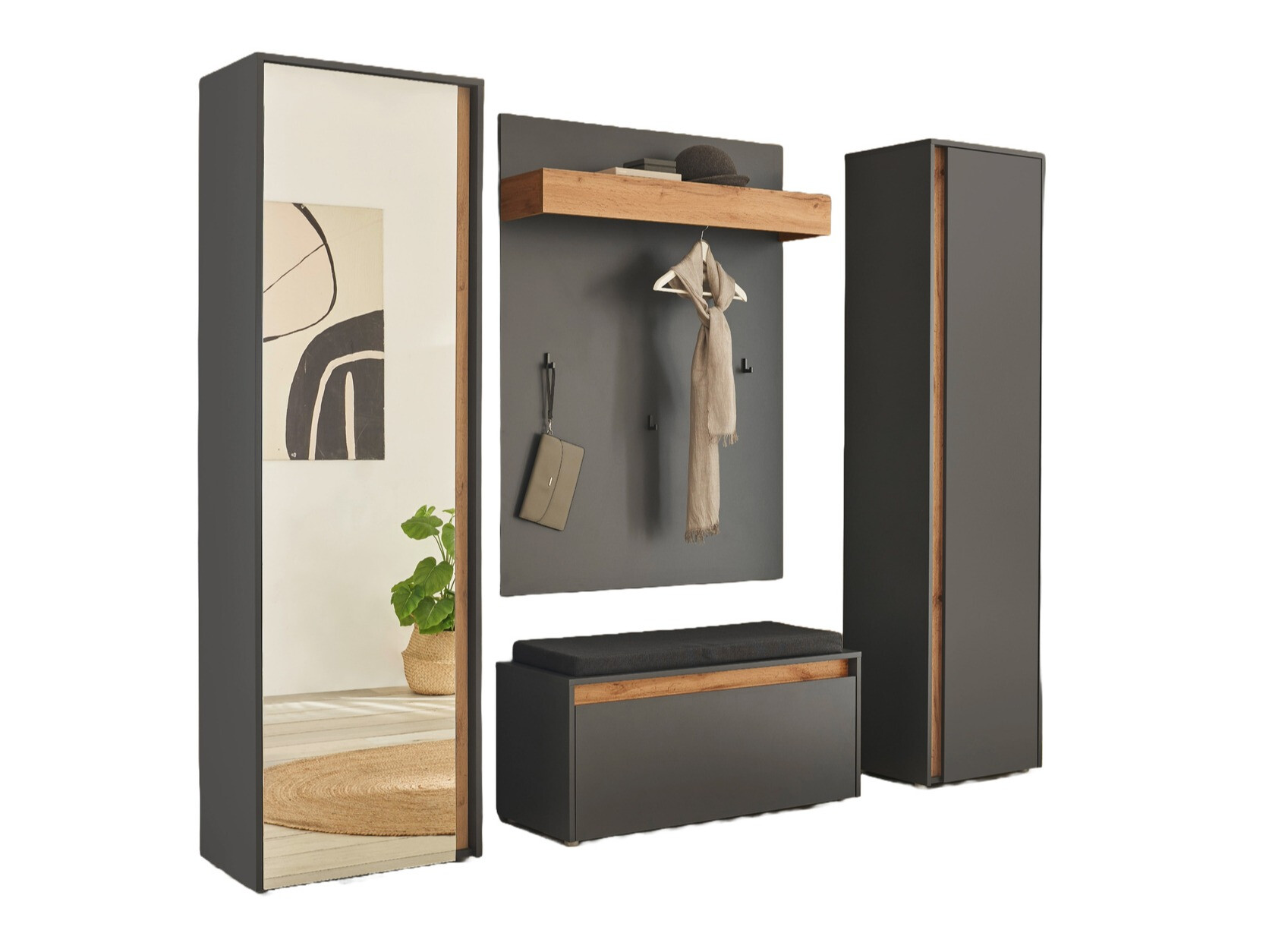 Meuble d'entrée Elbsori 169 (Anthracite)