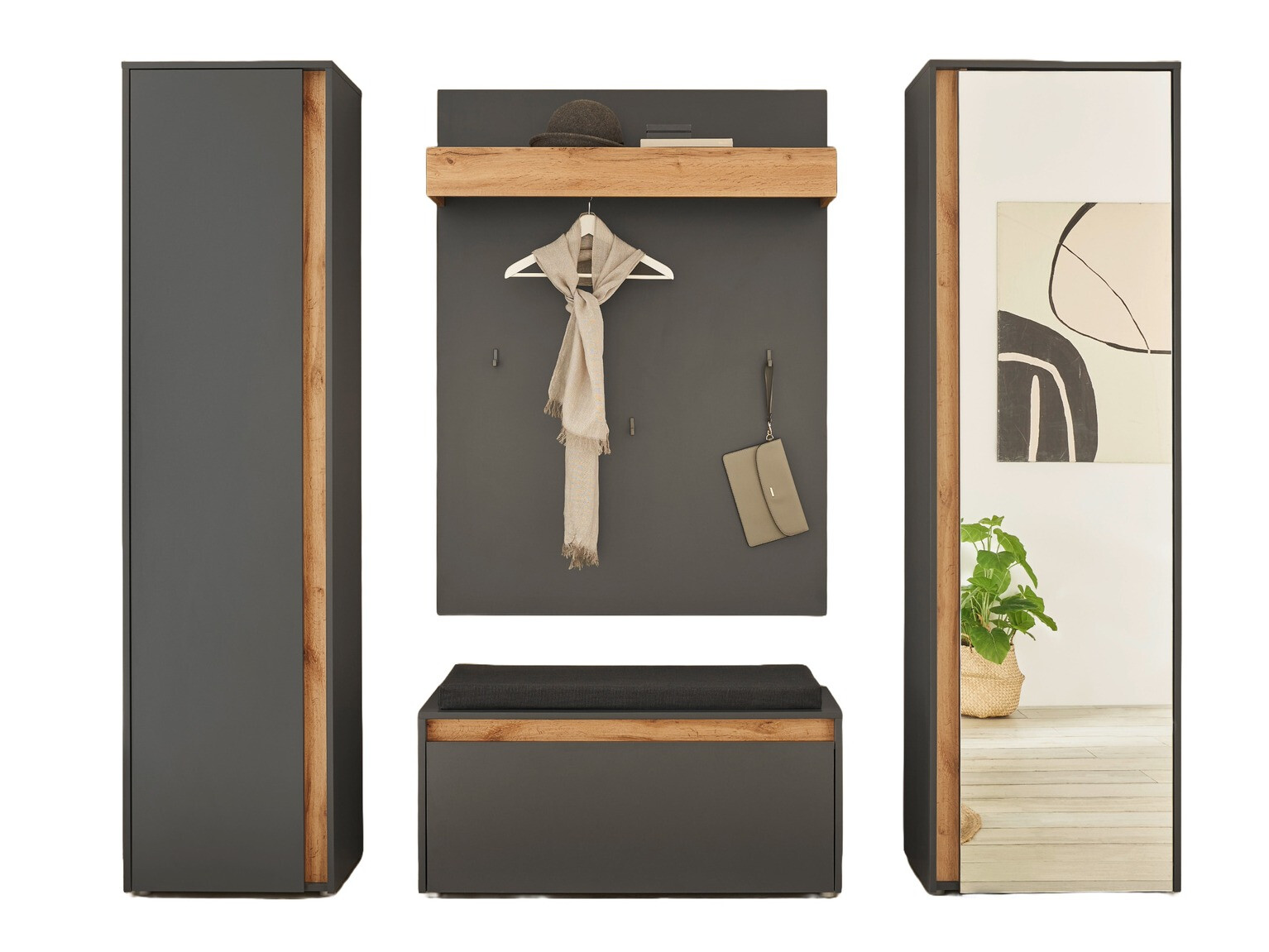 Meuble d'entrée Elbsori 169 (Anthracite)