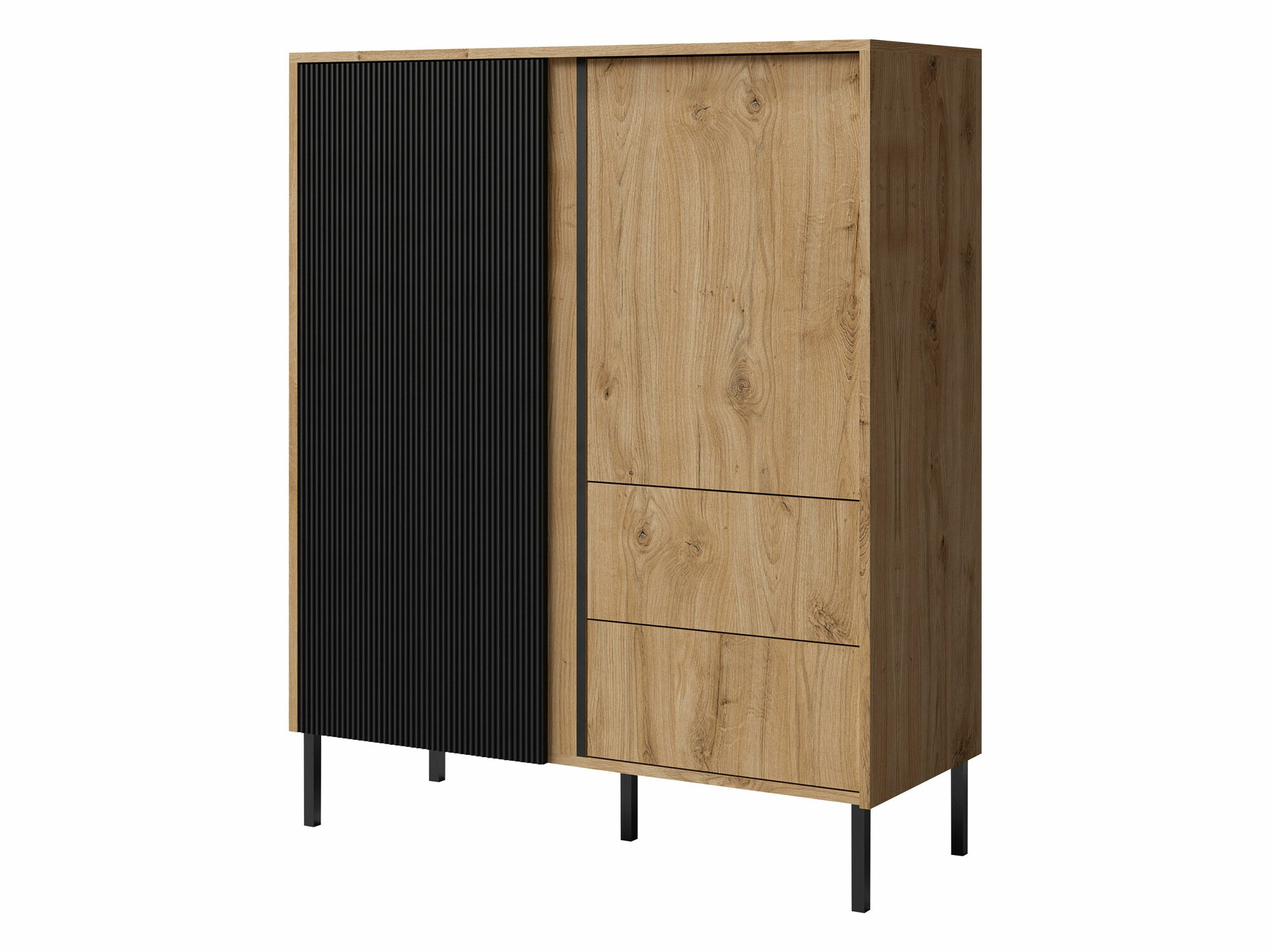 Commode Lumiri 100 (Chêne + Noir)