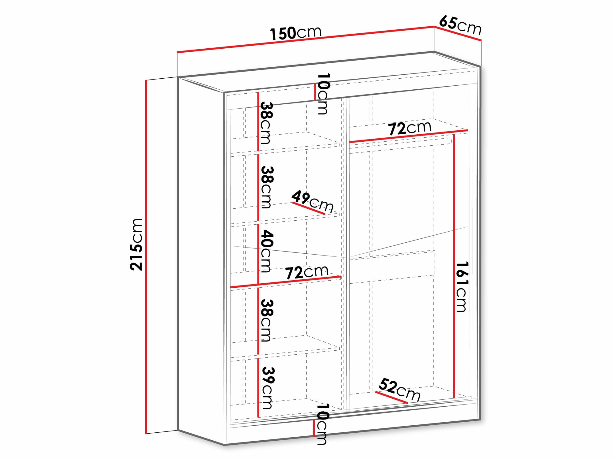 Armoire Tenreme 101 (Chêne + Noir)