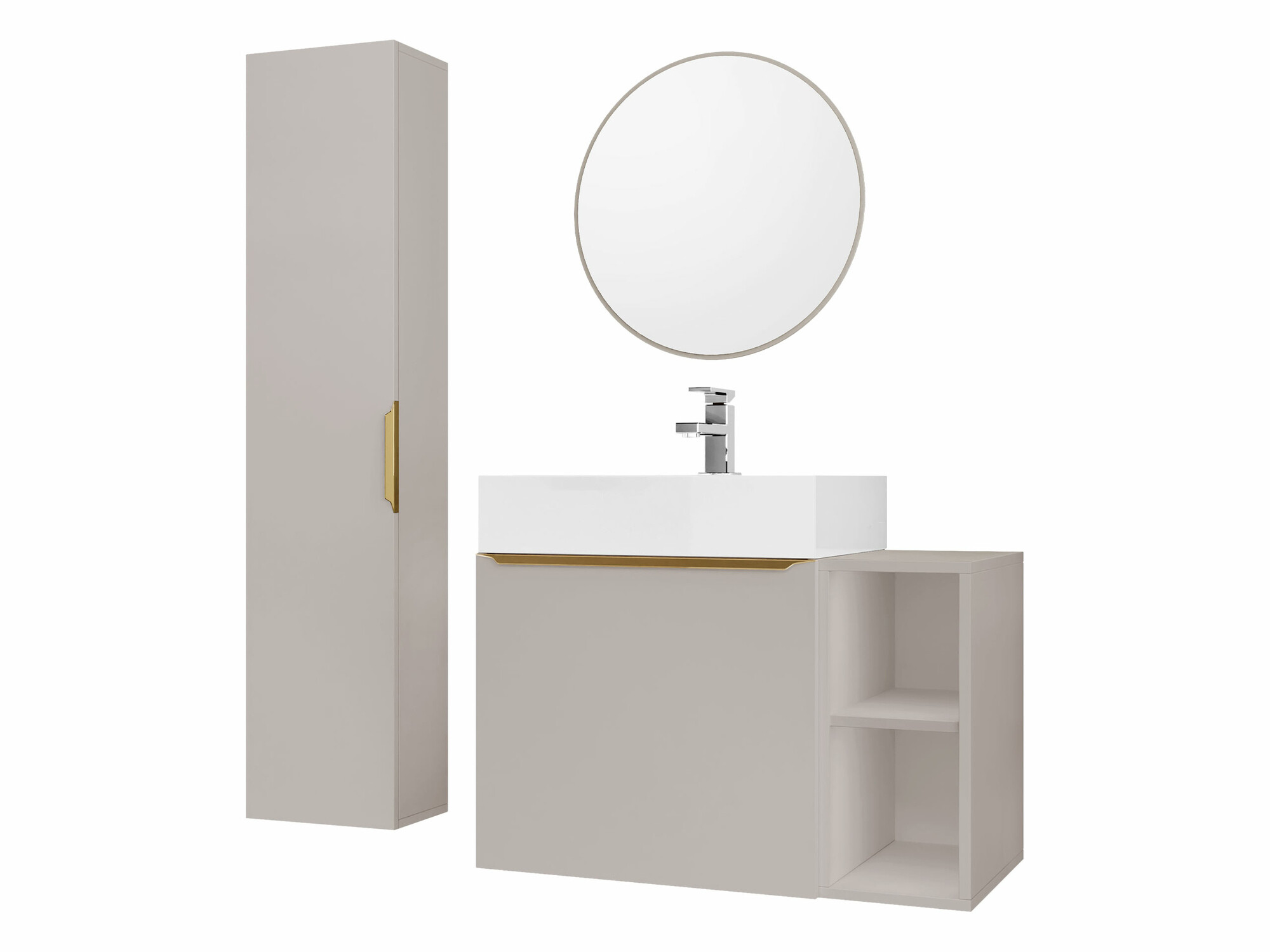 Ensemble de salle de bain Comfivo 406 (Cachemire + Doré)